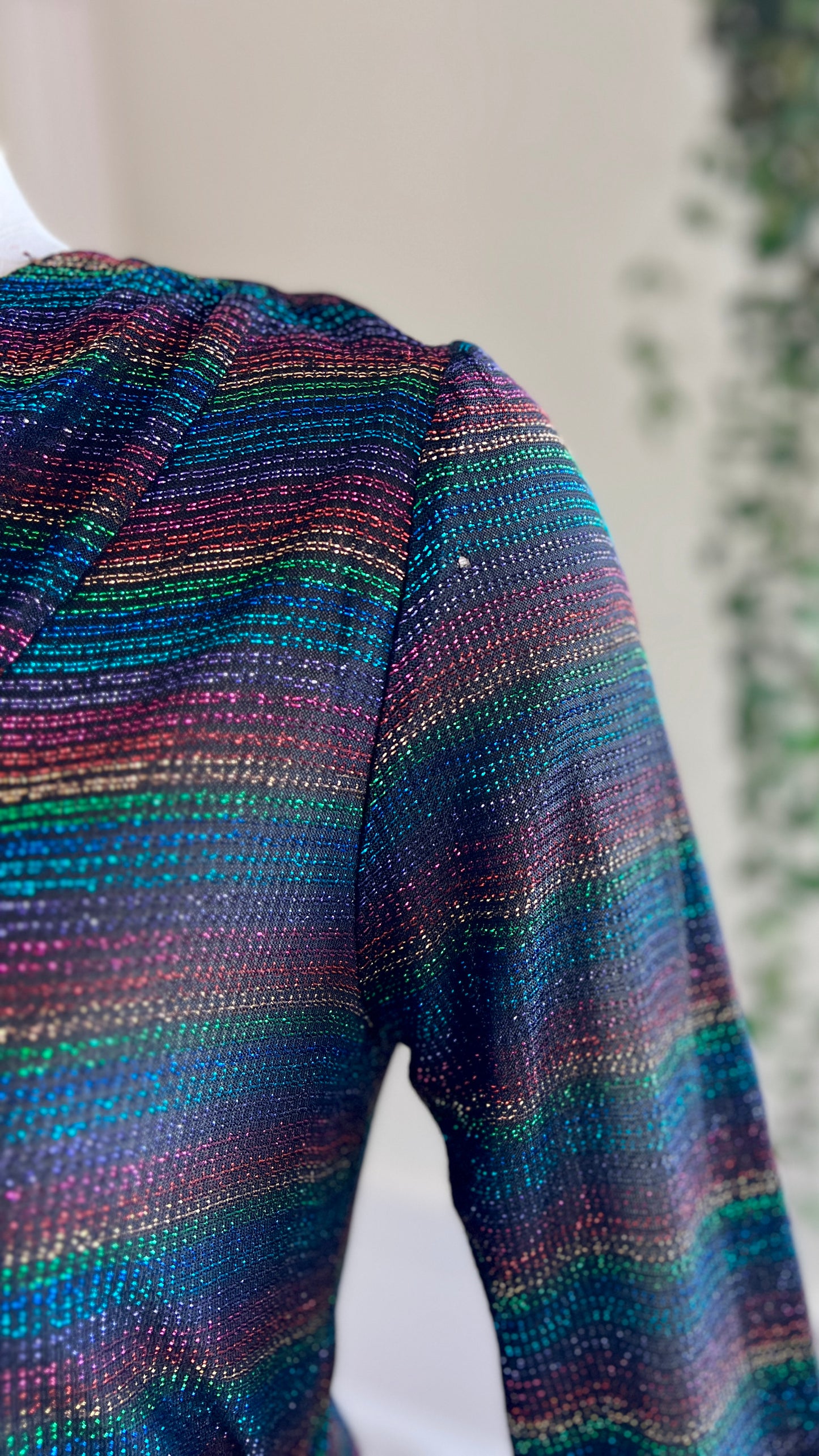 1970s Metallic Rainbow Blouse | small