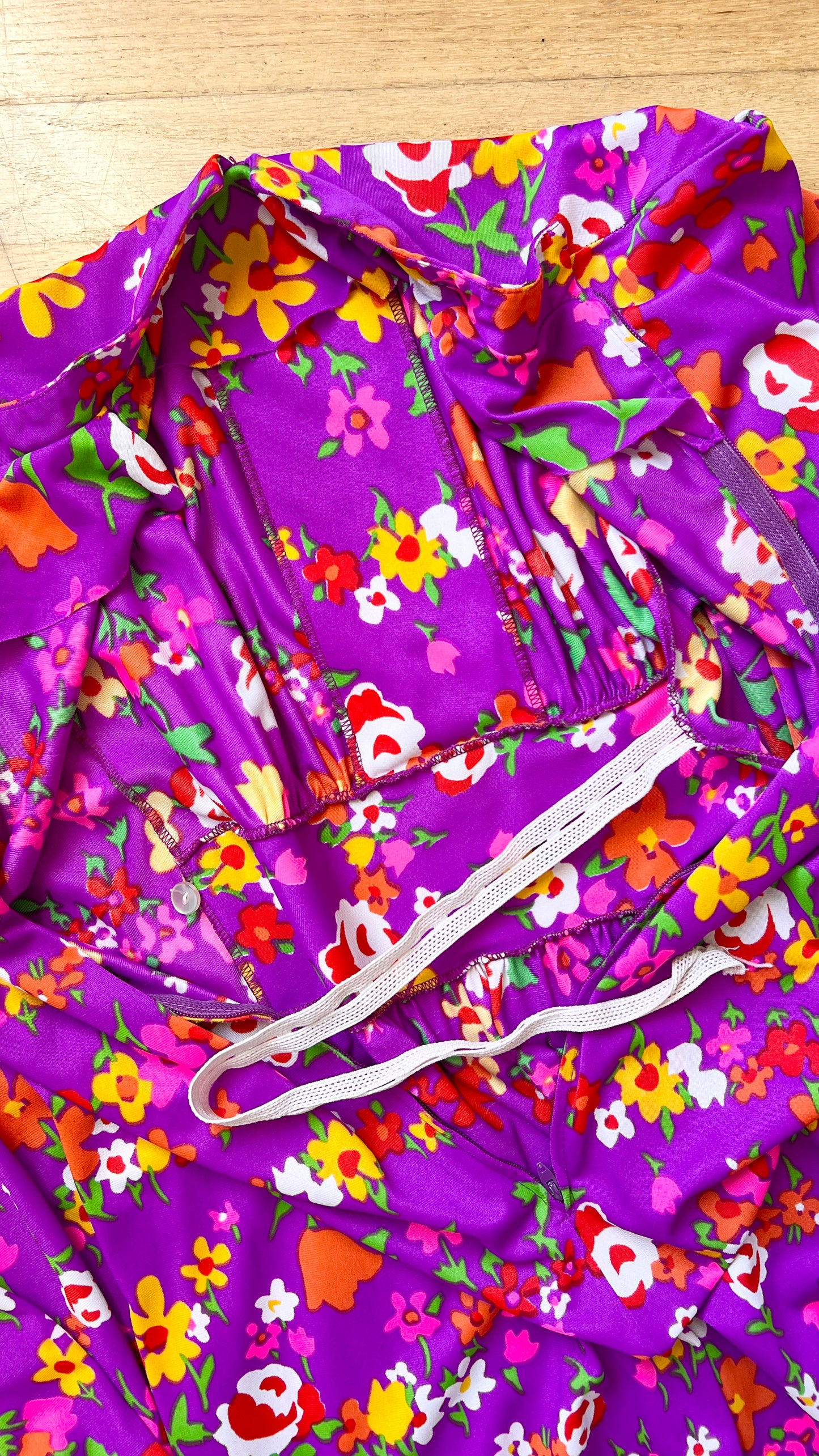 1970s Purple Floral Kaftan | x-small/small/medium/large/x-large