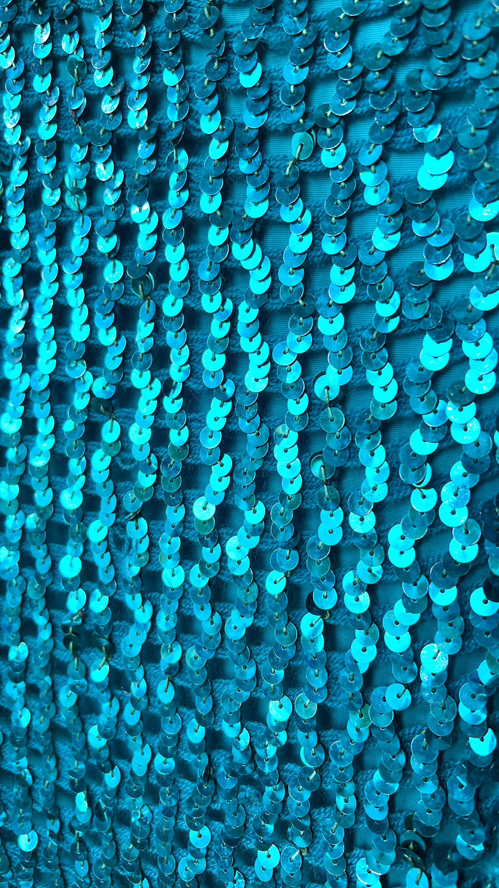 1980s Teal Sequin Party Dress | small