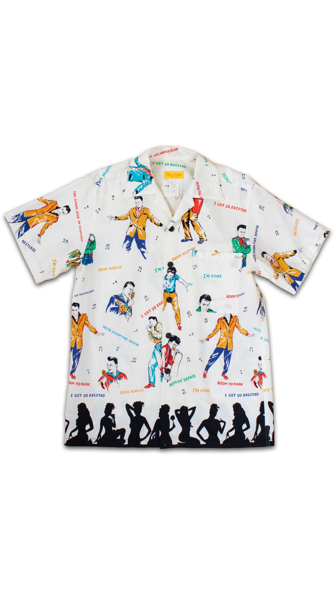 Modern BERNIE DEXTER Rockabilly Novelty Print Shirt | men's small/medium