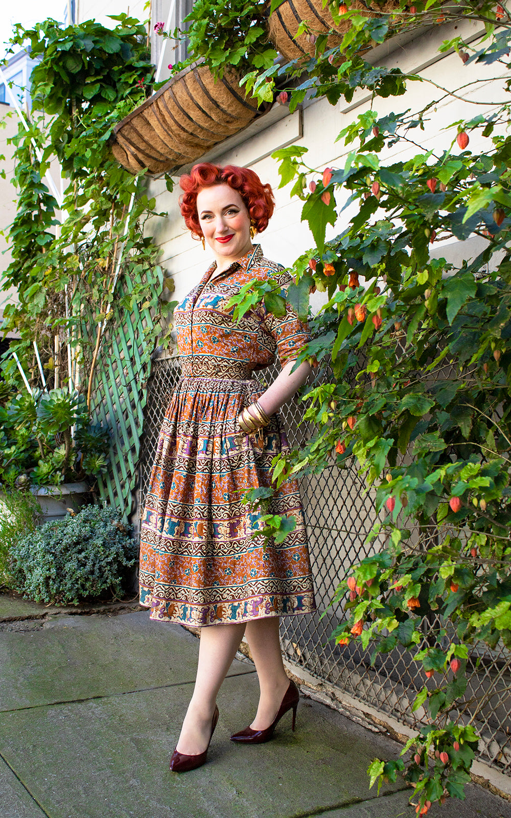 BLV x DEANNA || 1950s Animal Novelty Print Shirtwaist Dress | x-small