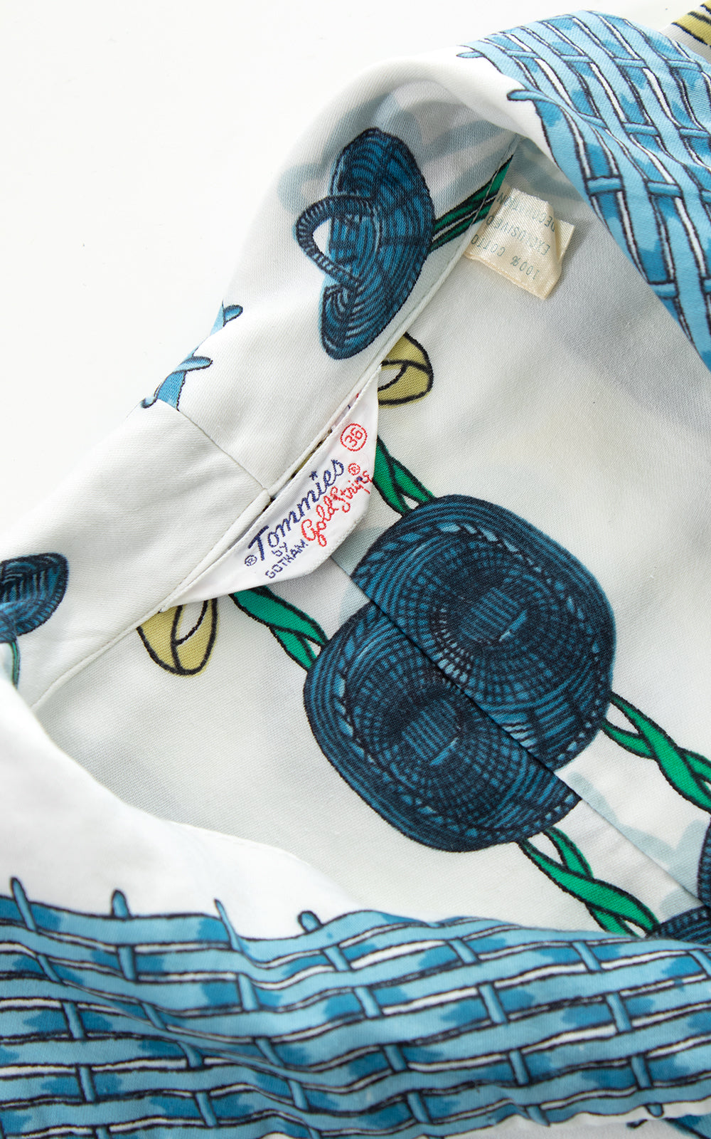 1960s Trompe L'oeil Baskets Blouse | large | BirthdayLifeVintage