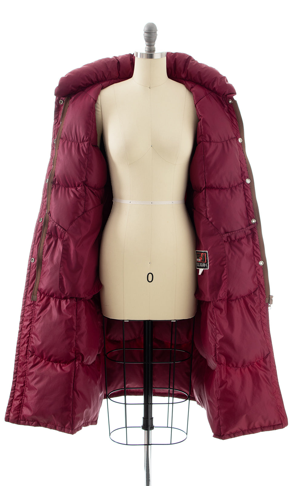 1980s Burgundy Quilted Down Puffer Coat BirthdayLifeVintage