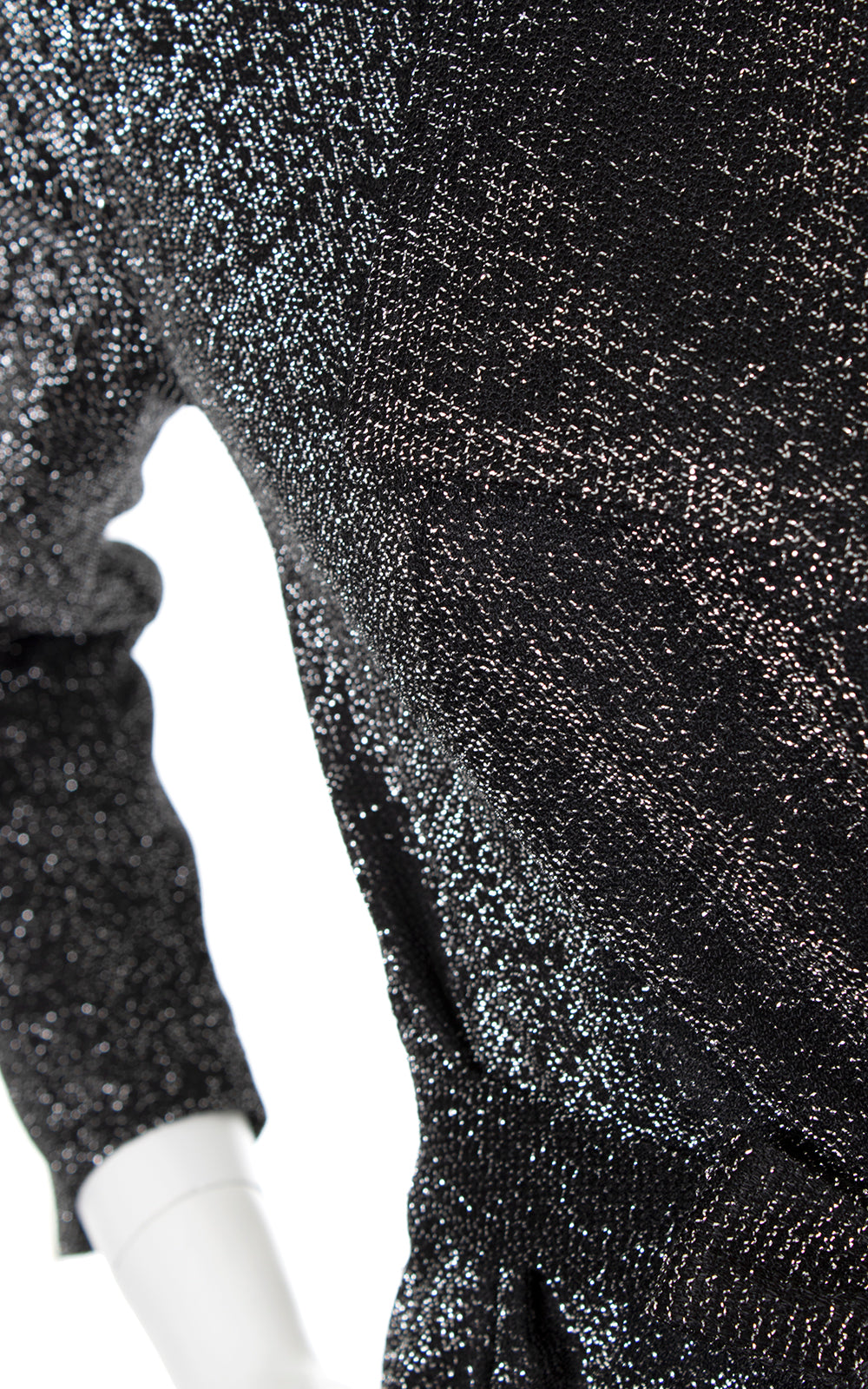 1970s Metallic Black Wrap Top | x-small/small