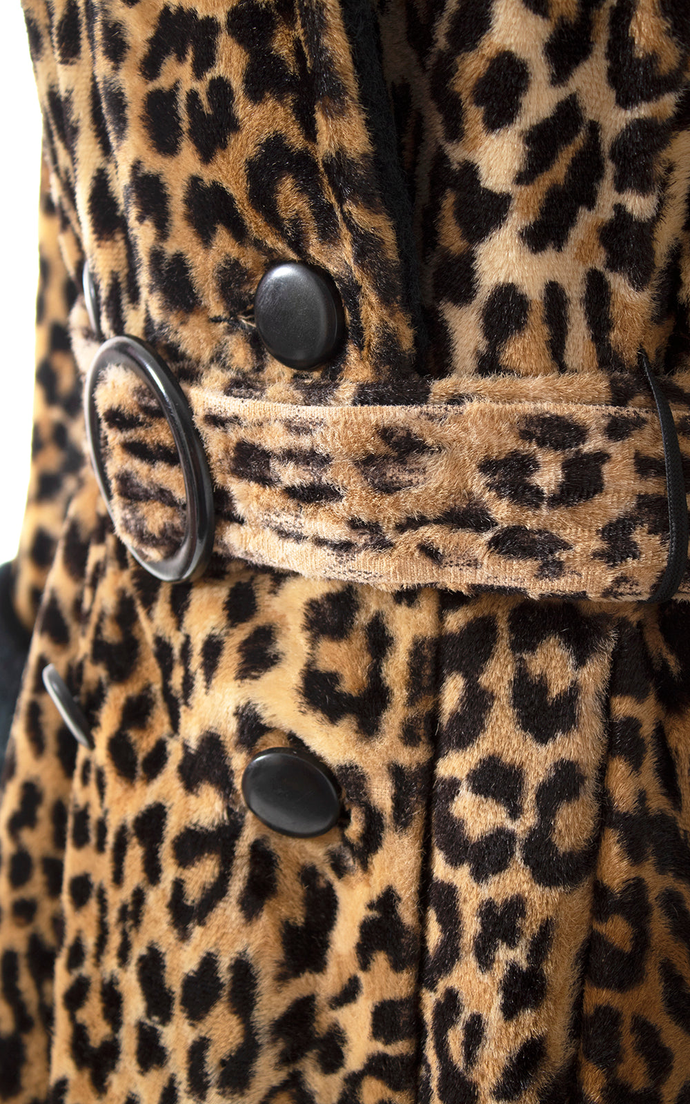 1970s Leopard Print Faux Fur Belted Coat | medium