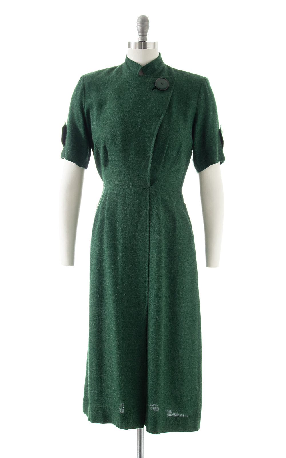 1940s Forest Green Wool Sheath Dress | medium Birthday Life Vintage 1940s Forest Green Wool Sheath Dress | medium Birthday Life Vintage