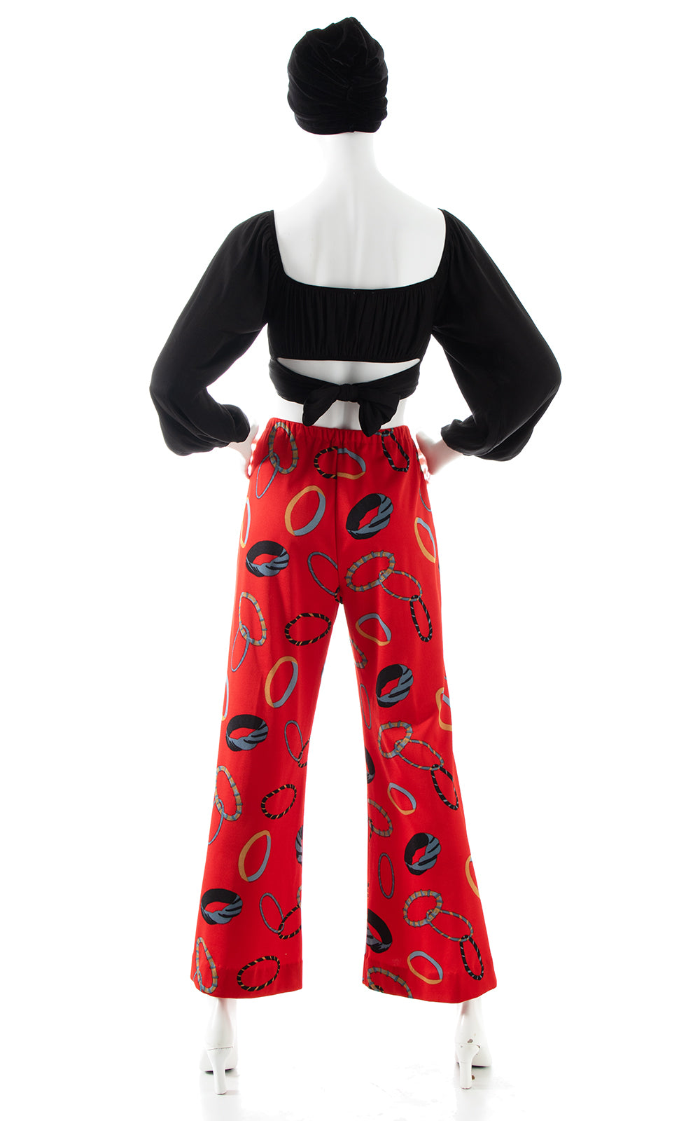 1970s Bangles Novelty Print Wide Leg Pants | small/medium/large