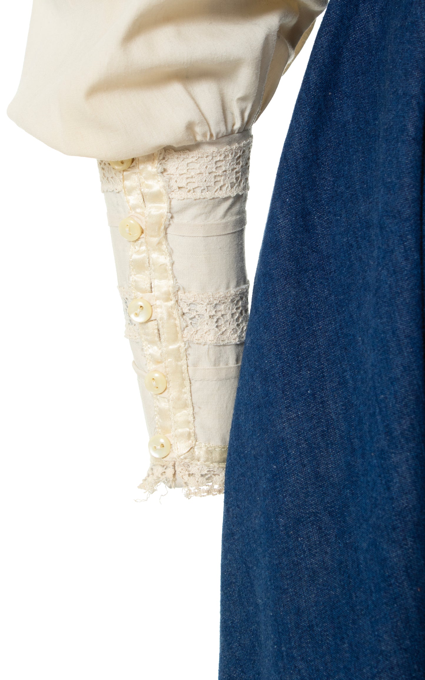 1970s Gunne Sax Style Denim Prairie Dress | small/medium