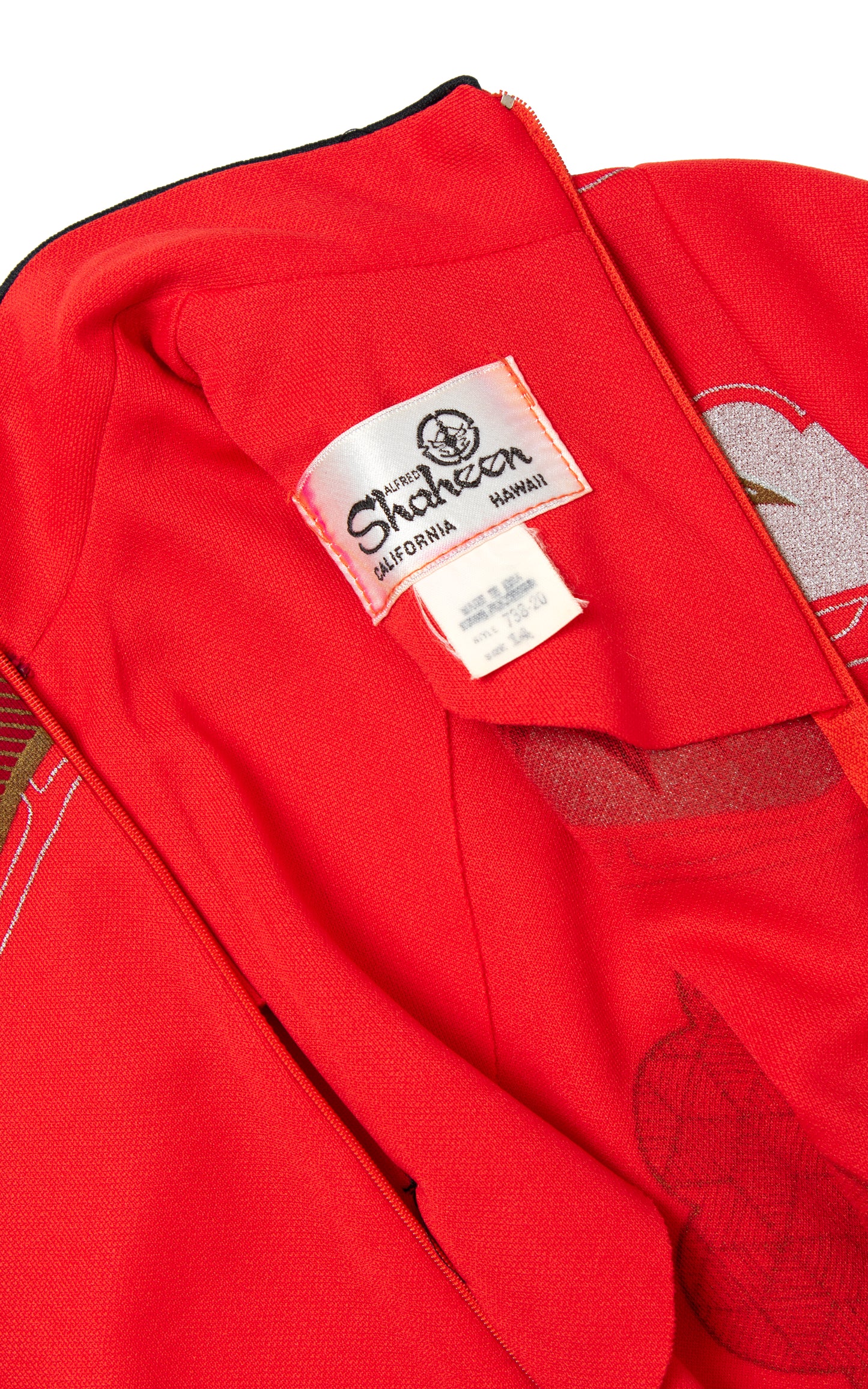 Vintage 1970s 70s ALFRED SHAHEEN Asian Floral Printed Red Tunic & Pants Teatimer Lounge Set | medium/large | Birthday Life Vintage