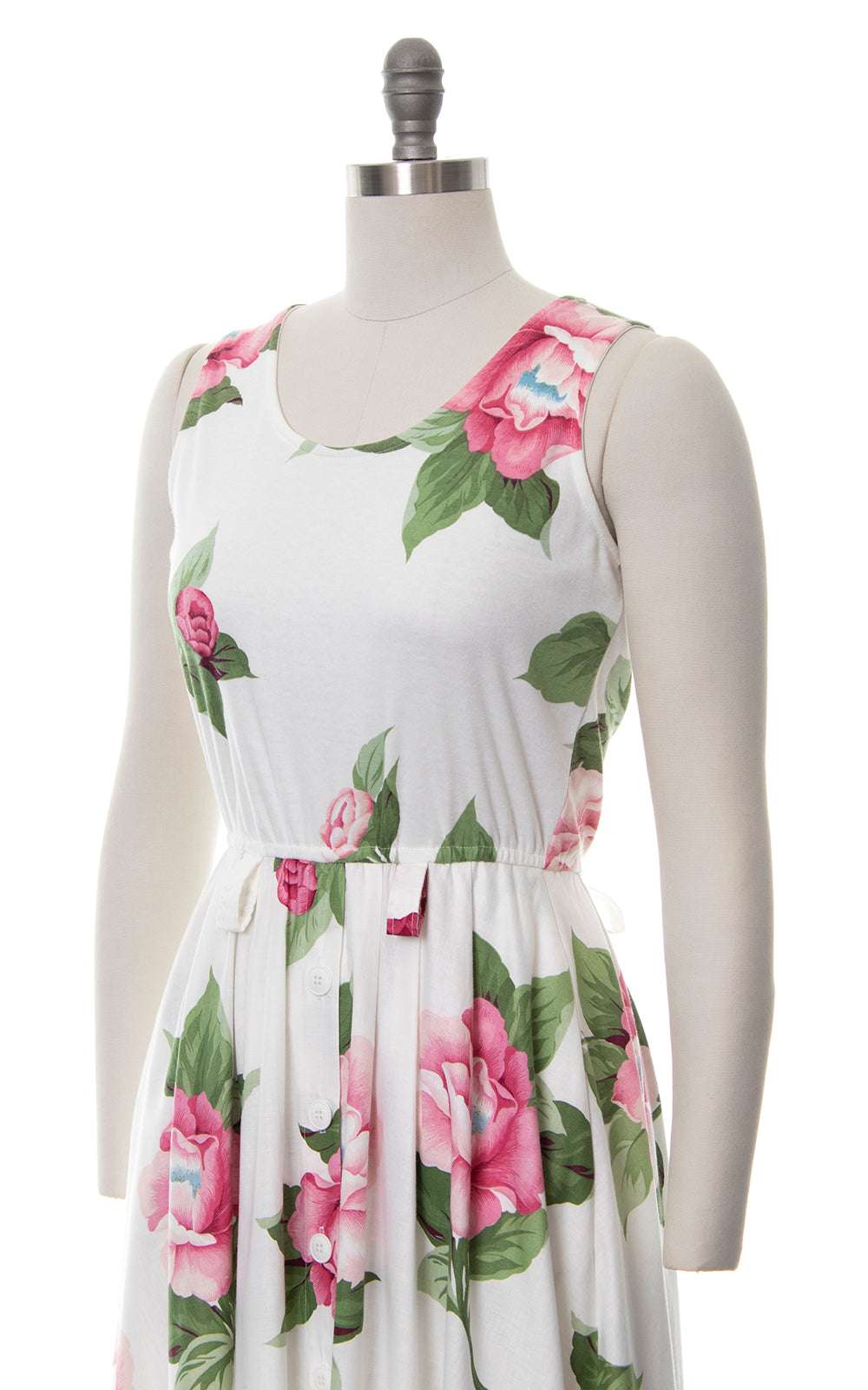 1980s CAROL ANDERSON Floral Shirtwaist Sundress with Pockets | x-small/small/medium