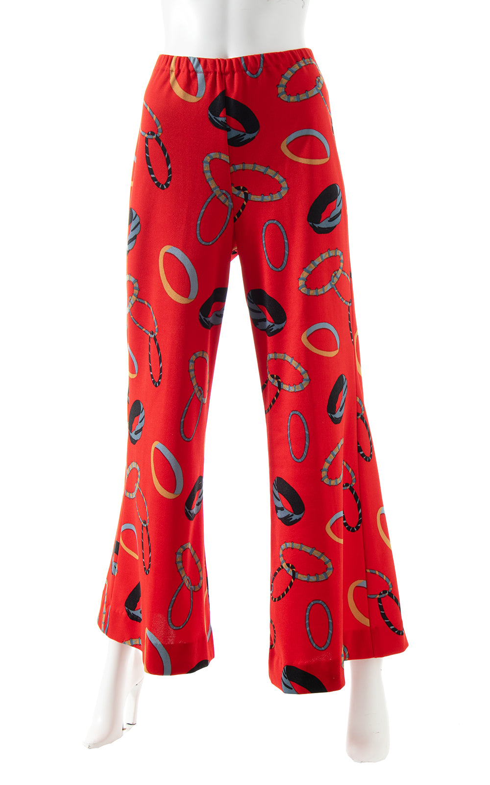 1970s Bangles Novelty Print Wide Leg Pants | small/medium/large