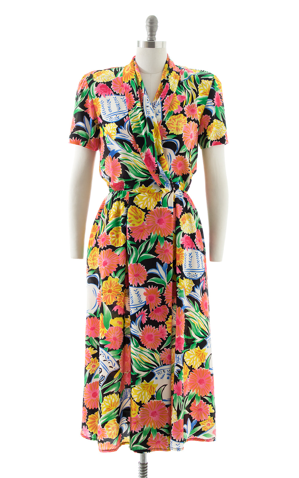 $65 DRESS SALE /// 1980s Liz Claiborne Silk Floral Vase Print Dress | Birthday Life Vintage $65 DRESS SALE /// 1980s Liz Claiborne Silk Floral Vase Print Dress | Birthday Life Vintage