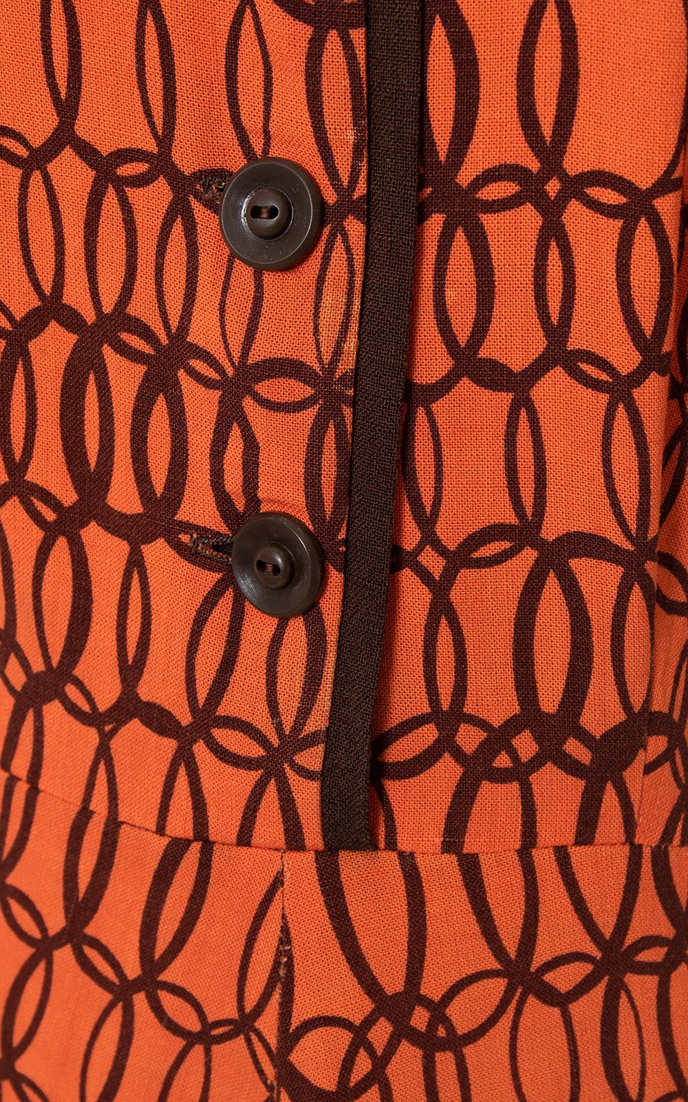 1940s Loopty Loop Linen Shirtwaist Dress | small