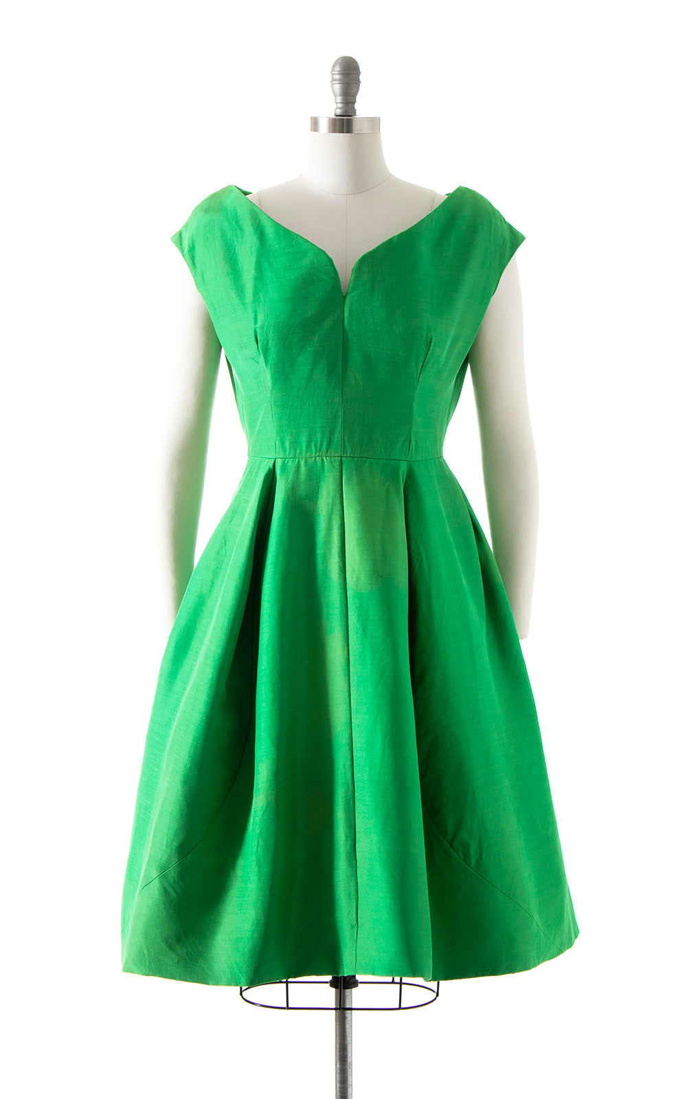1960s Kelly Green Raw Silk Party Dress Birthday Life Vintage 1960s Kelly Green Raw Silk Party Dress Birthday Life Vintage