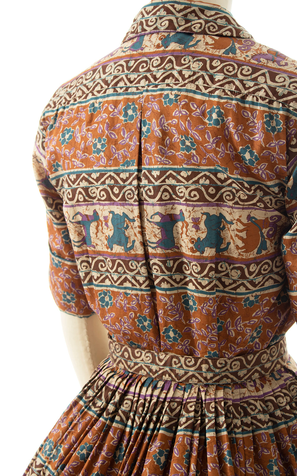 BLV x DEANNA || 1950s Animal Novelty Print Shirtwaist Dress | x-small