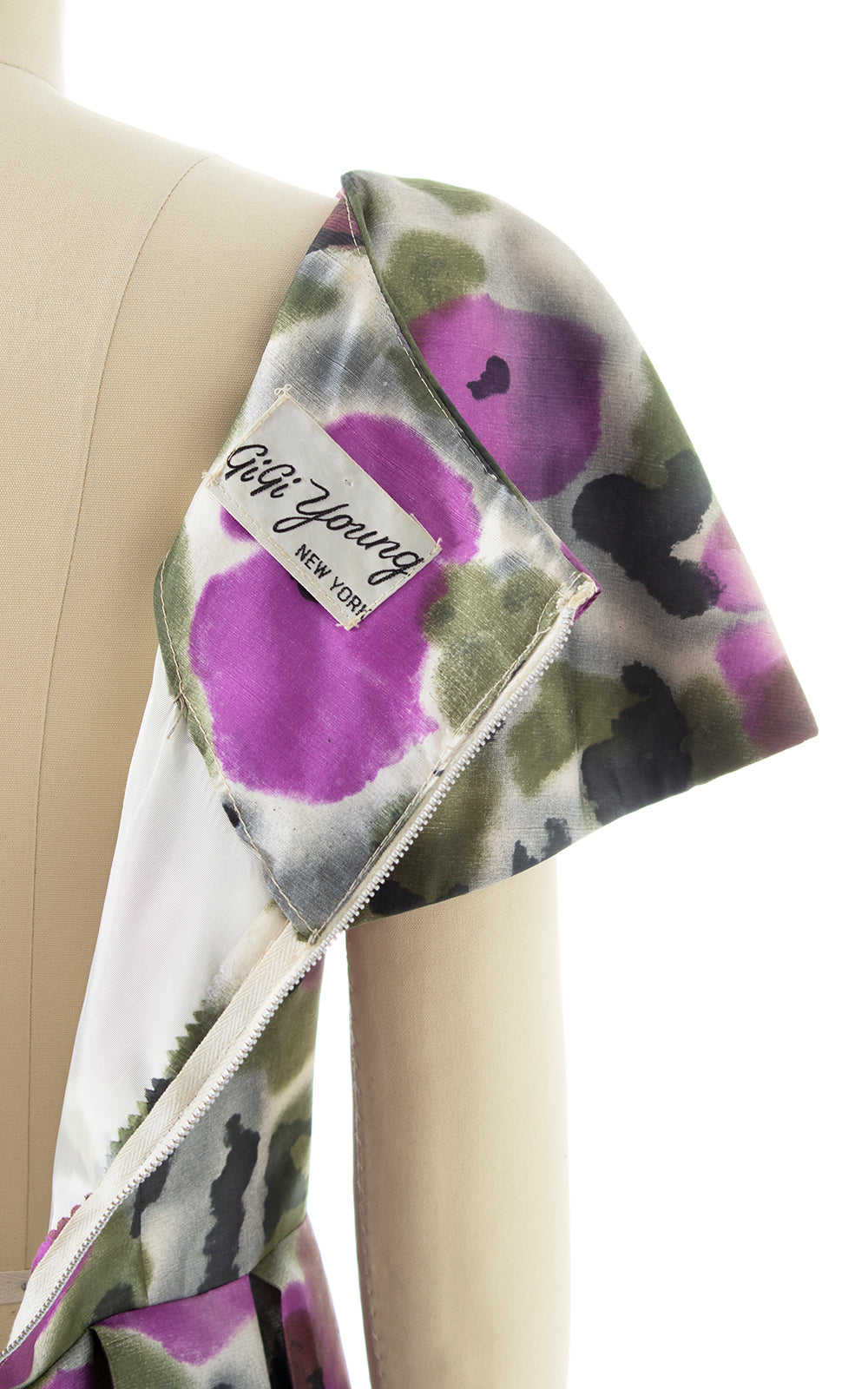 1950s Silk Floral Watercolor Dress | x-small/small