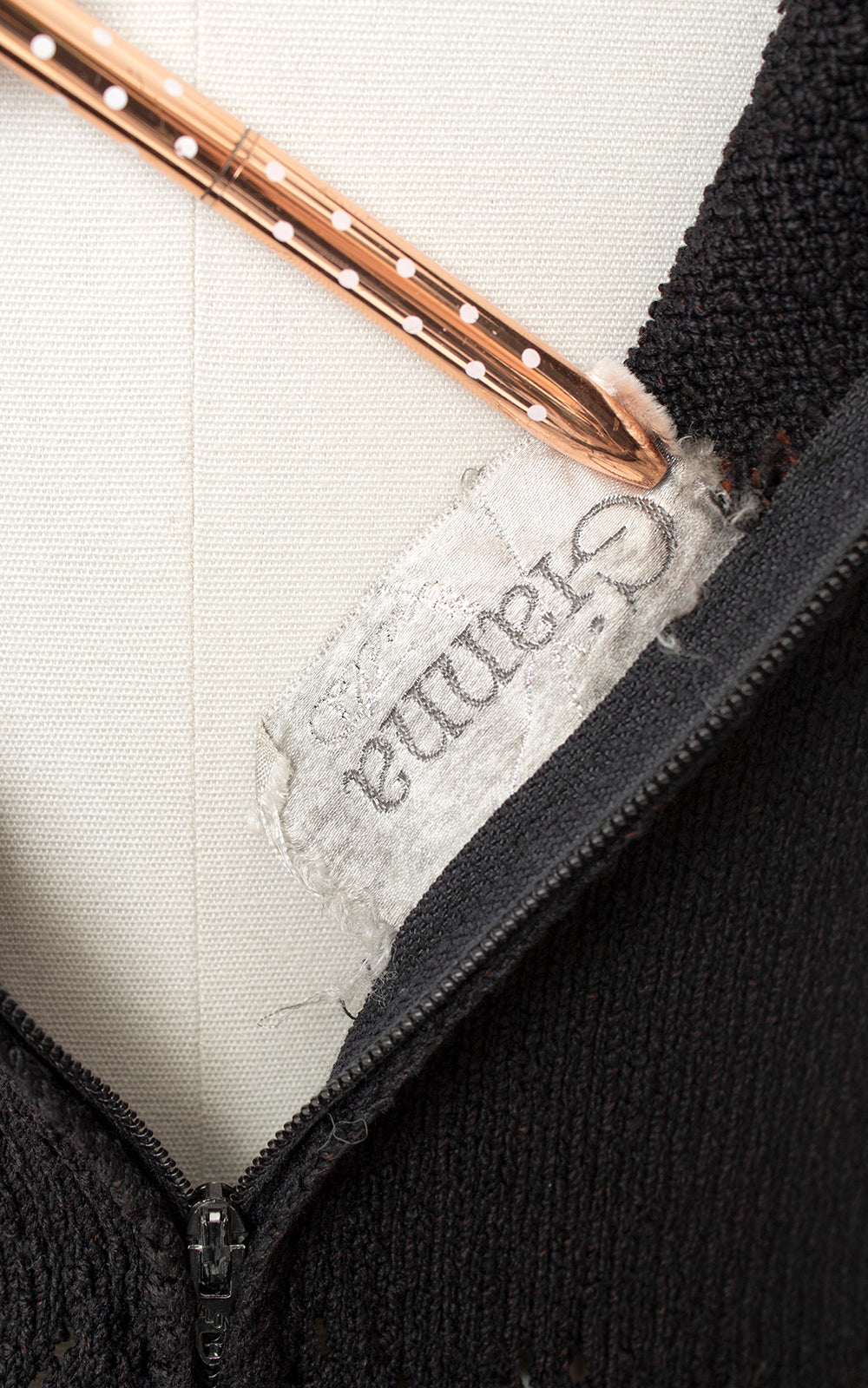 Vintage 1970s 70s Black Open Knit Sweater Dress Birthday Life Vintage