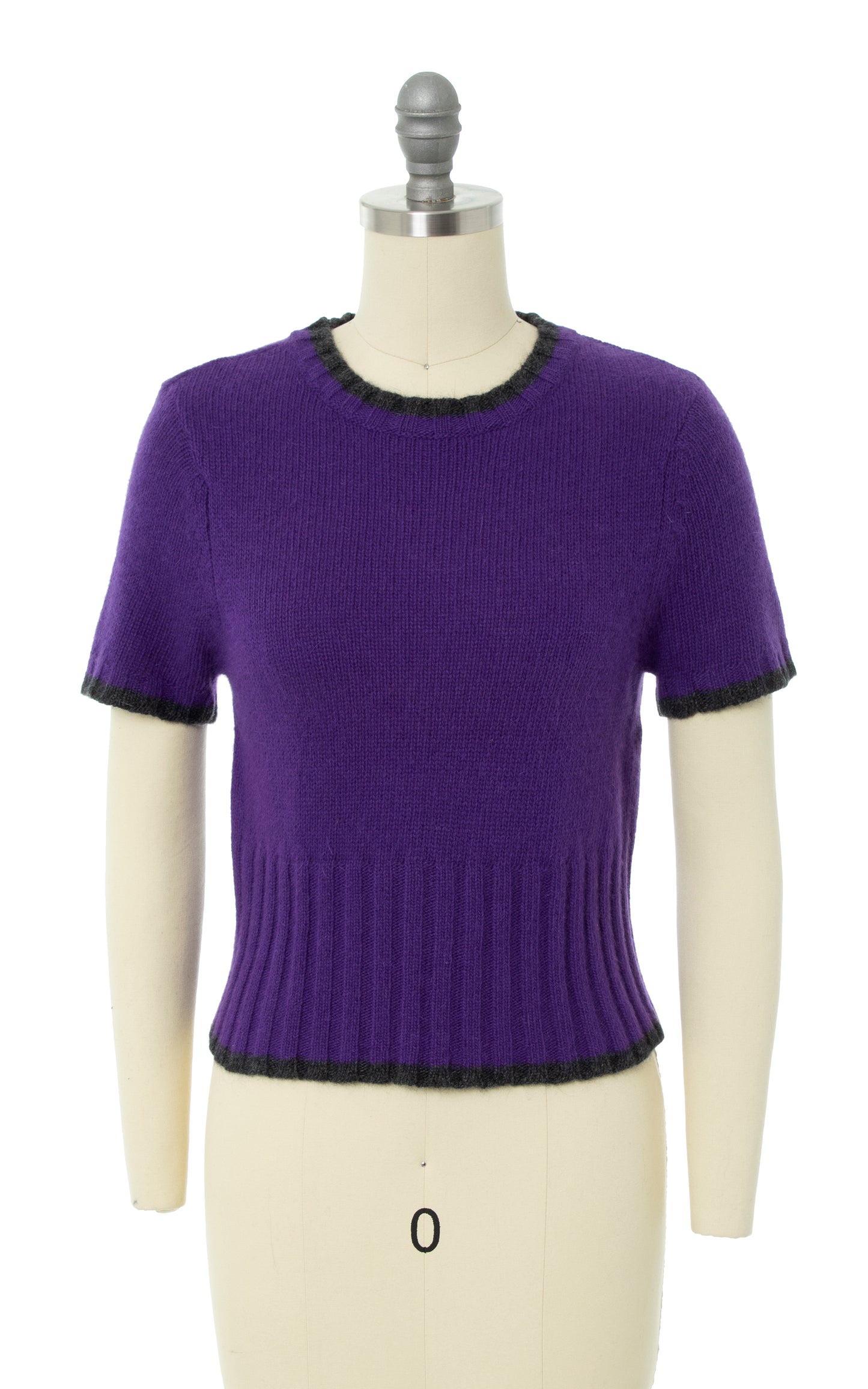 Vintage 1990s 90s DEADSTOCK Purple Knit Wool Angora Sweater Top | x-small/small | Birthday Life Vintage