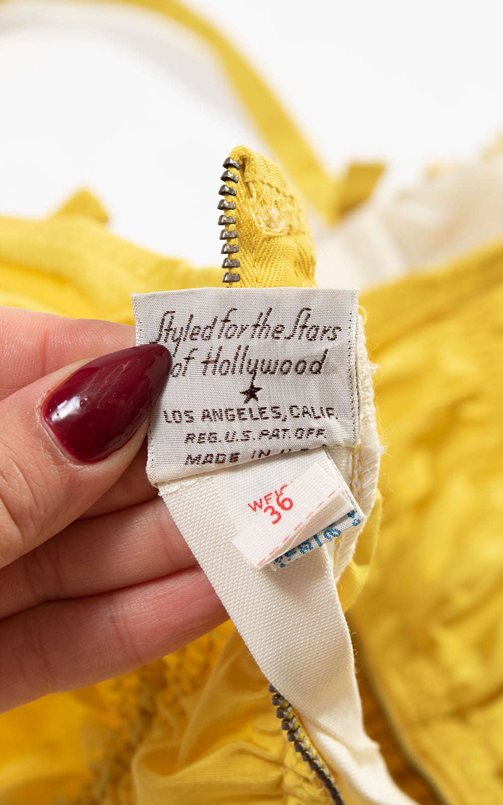 1950s CATALINA Yellow Ruffled Smocked Swimsuit | x-small/small