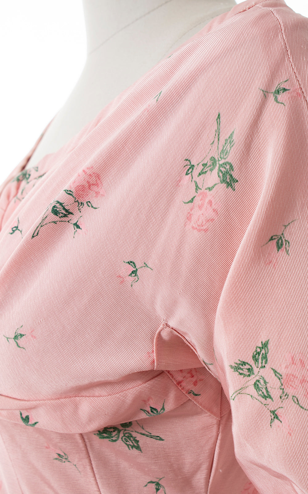 1950s Pink Rose Dress with Pockets | medium