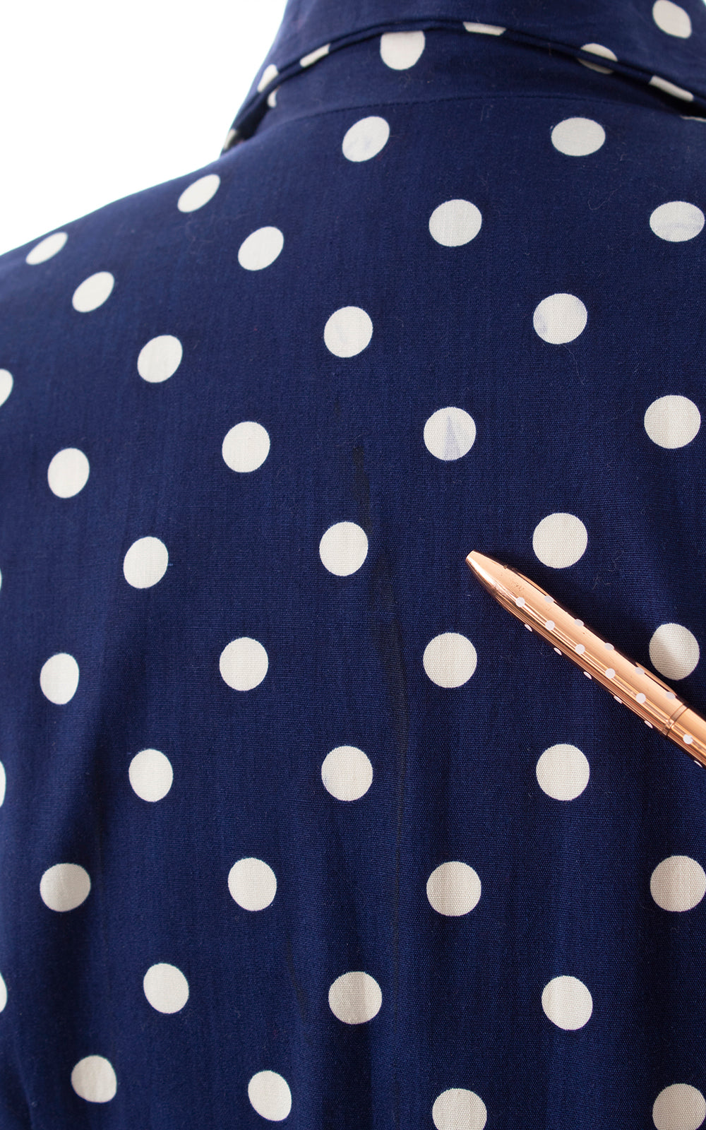 1950s Polka Dot Cotton Shirtwaist Dress | small