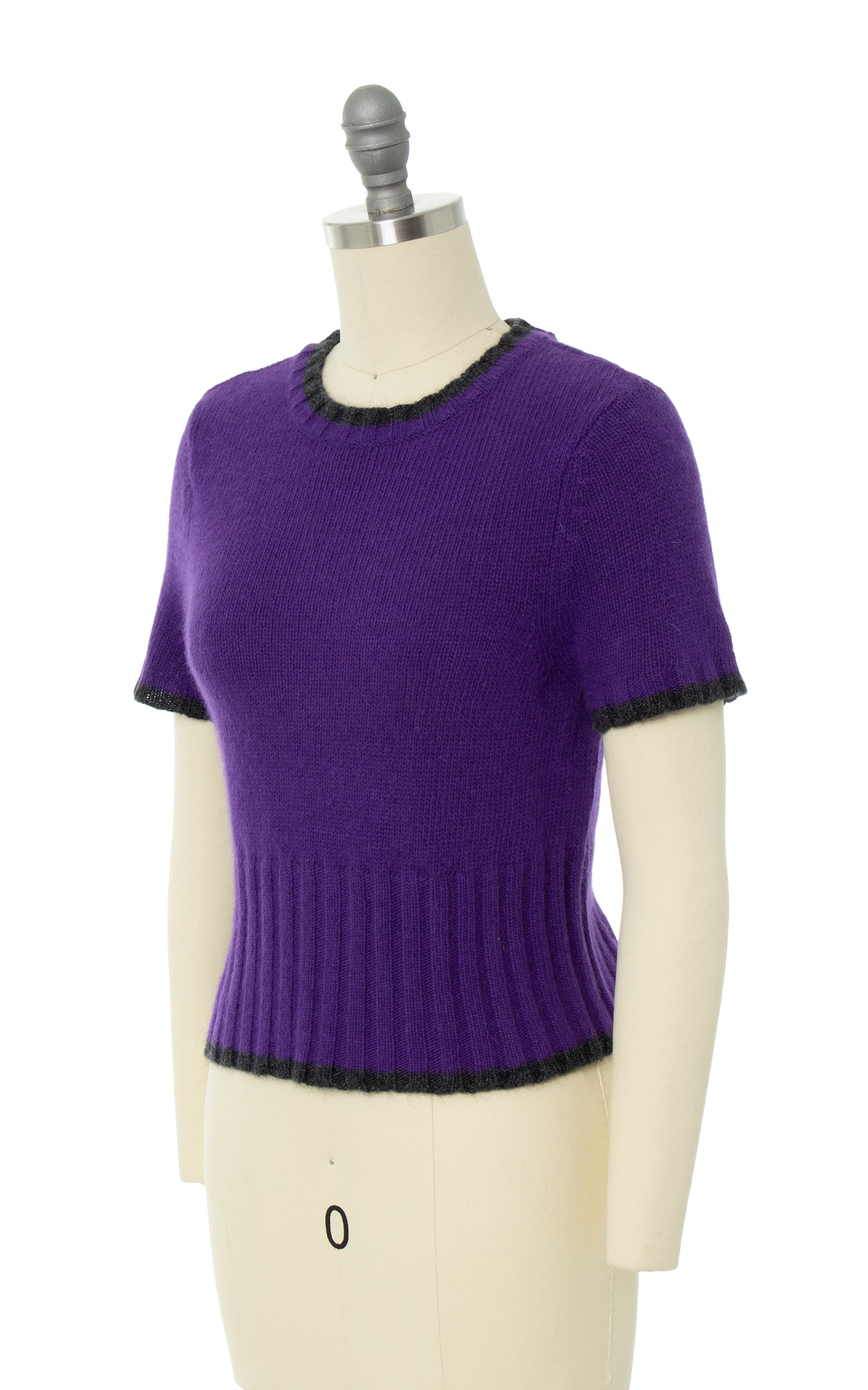 Vintage 1990s 90s DEADSTOCK Purple Knit Wool Angora Sweater Top | x-small/small | Birthday Life Vintage