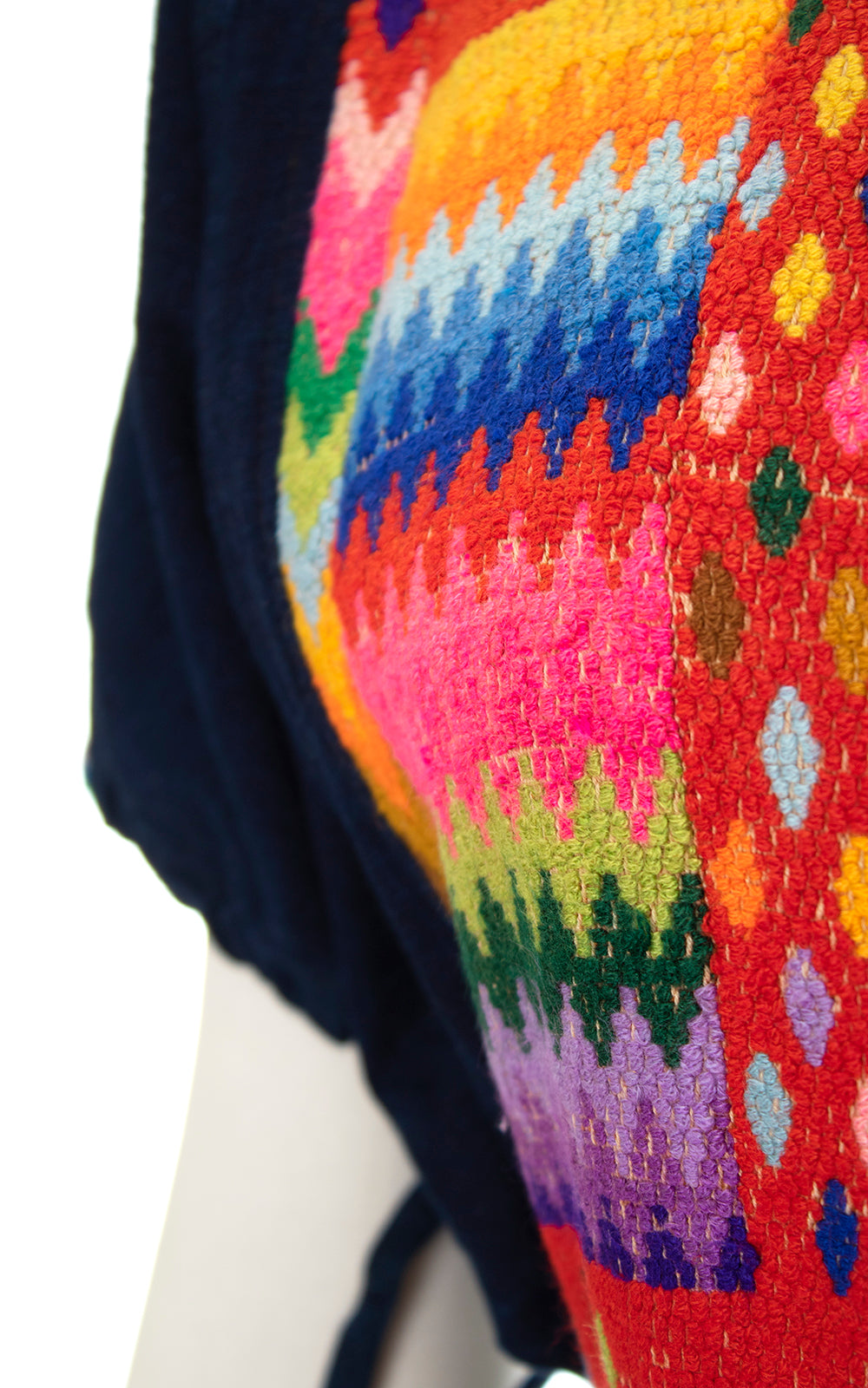 Vintage 1970s Rainbow Embroidered Guatemalan Huipil Maxi Dress by Birthday Life Vintage