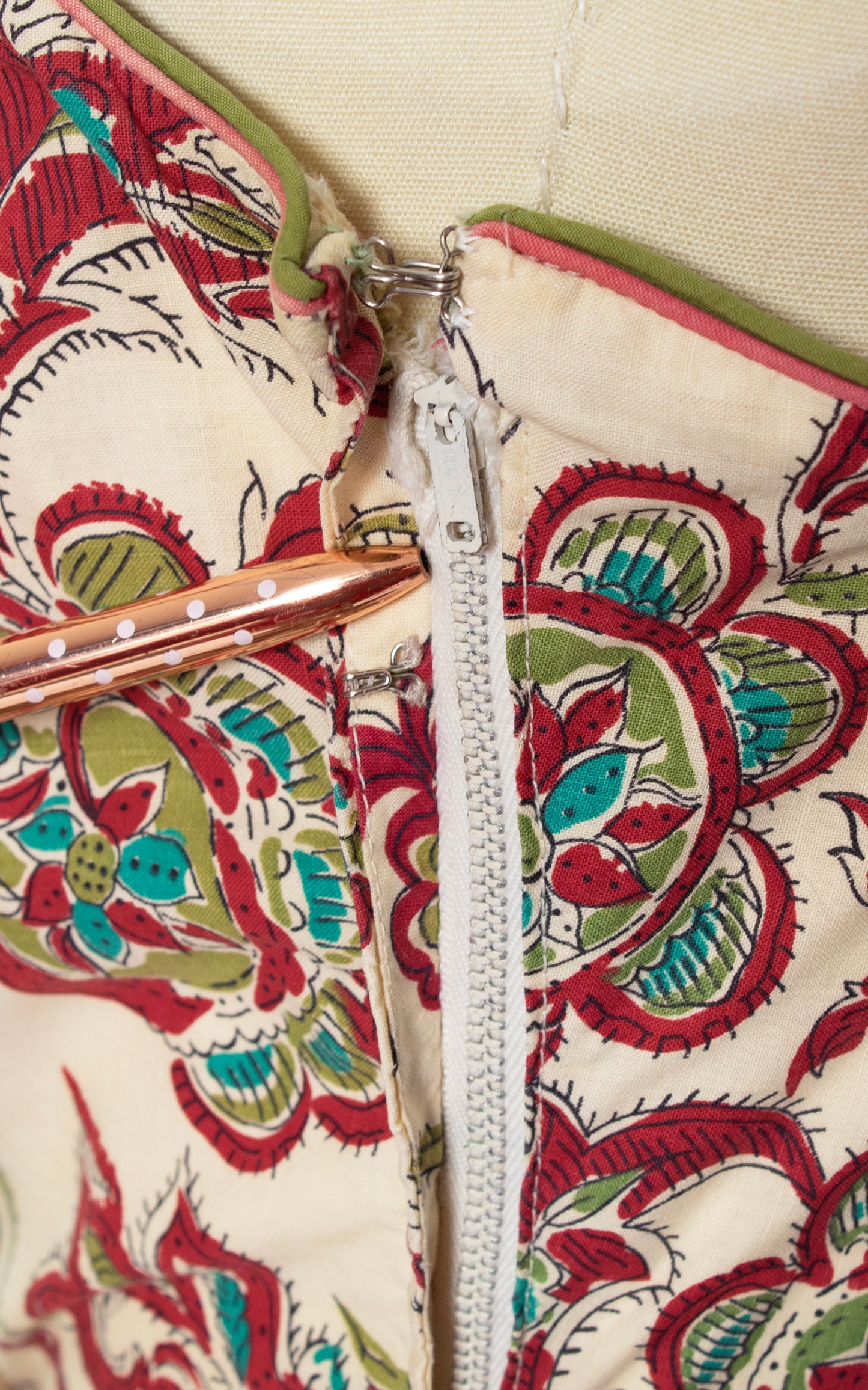 Vintage 50s 1950s Paisley Floral Cotton Midi Sundress Fit and Flare Spaghetti Strap Day Dress BirthdayLifeVintage