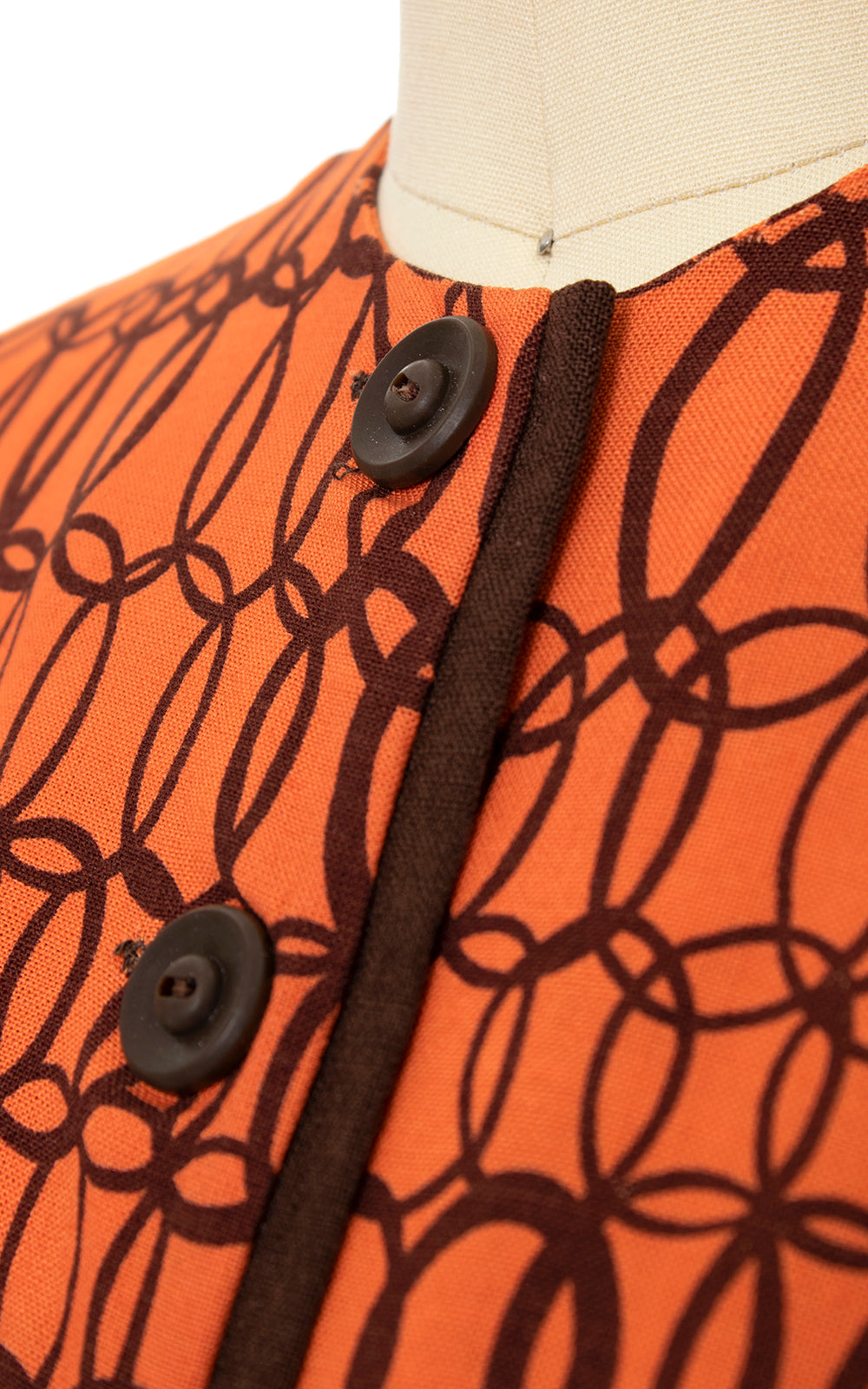 1940s Loopty Loop Linen Shirtwaist Dress | small