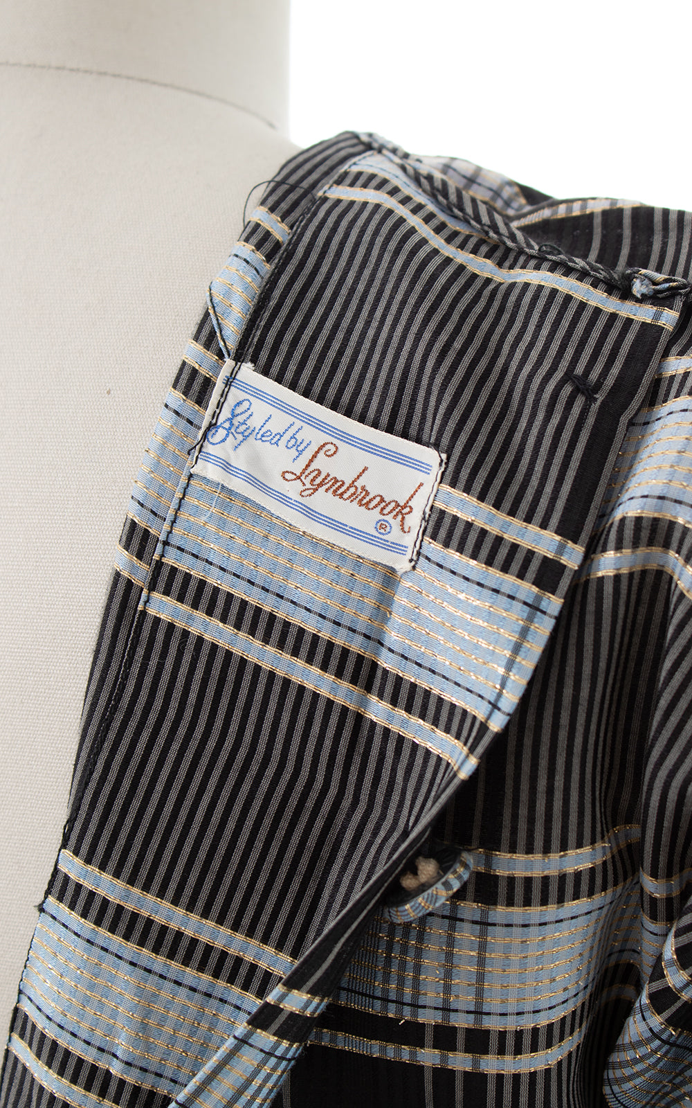 1950s Metallic Plaid Button Back Dress | small