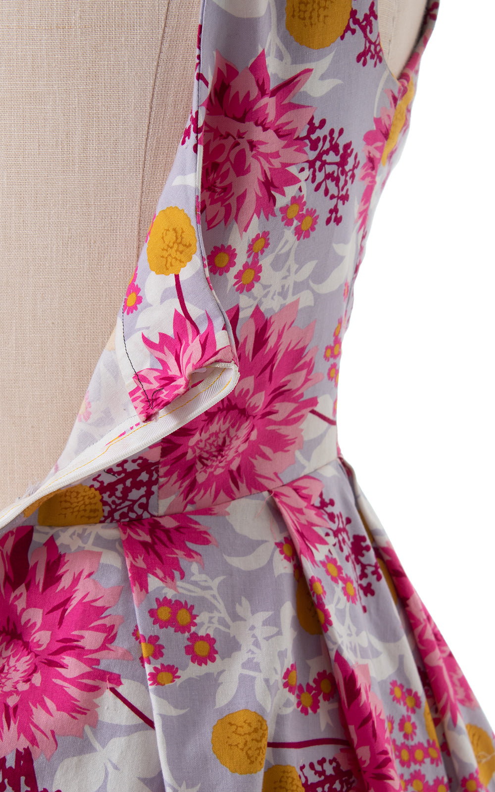 Modern 1950s Style Floral Cotton Shirtwaist Sundress BirthdayLifeVintage