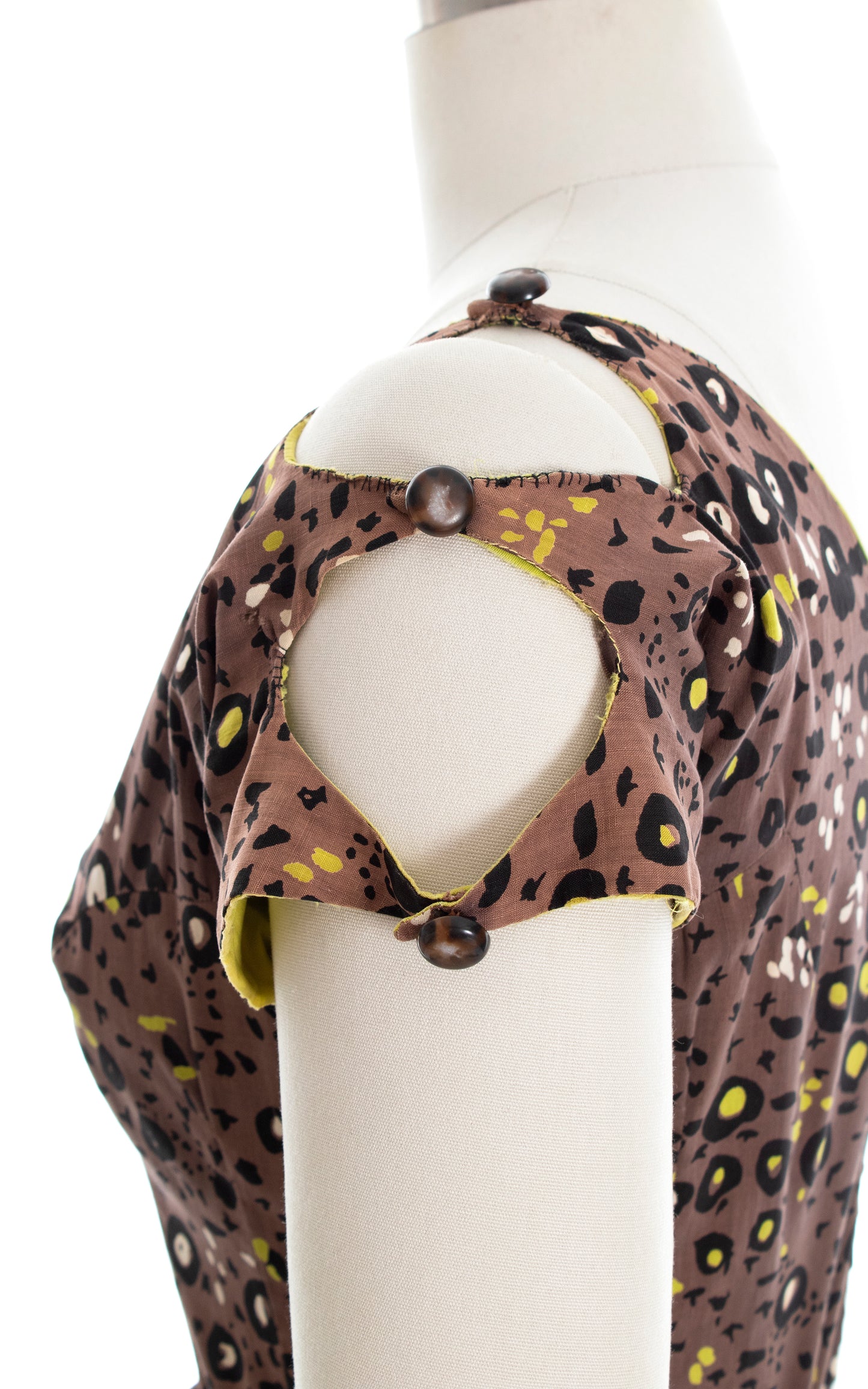 Vintage 50 1950s Leopard Print Cotton Dress Birthday Life Vintage