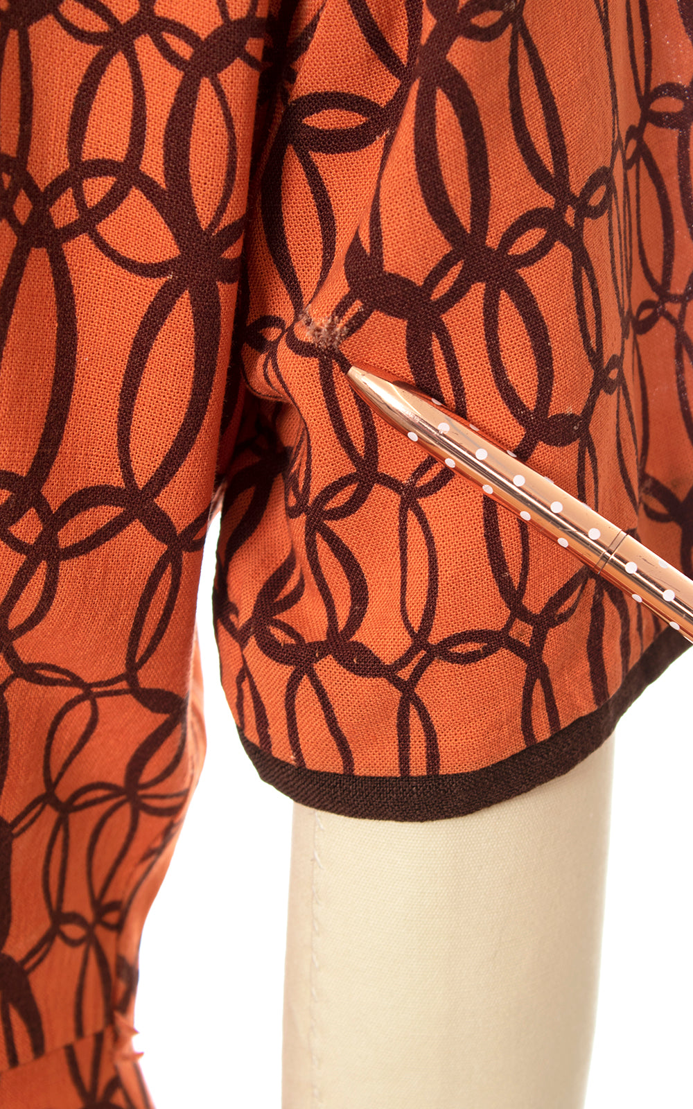 1940s Loopty Loop Linen Shirtwaist Dress | small