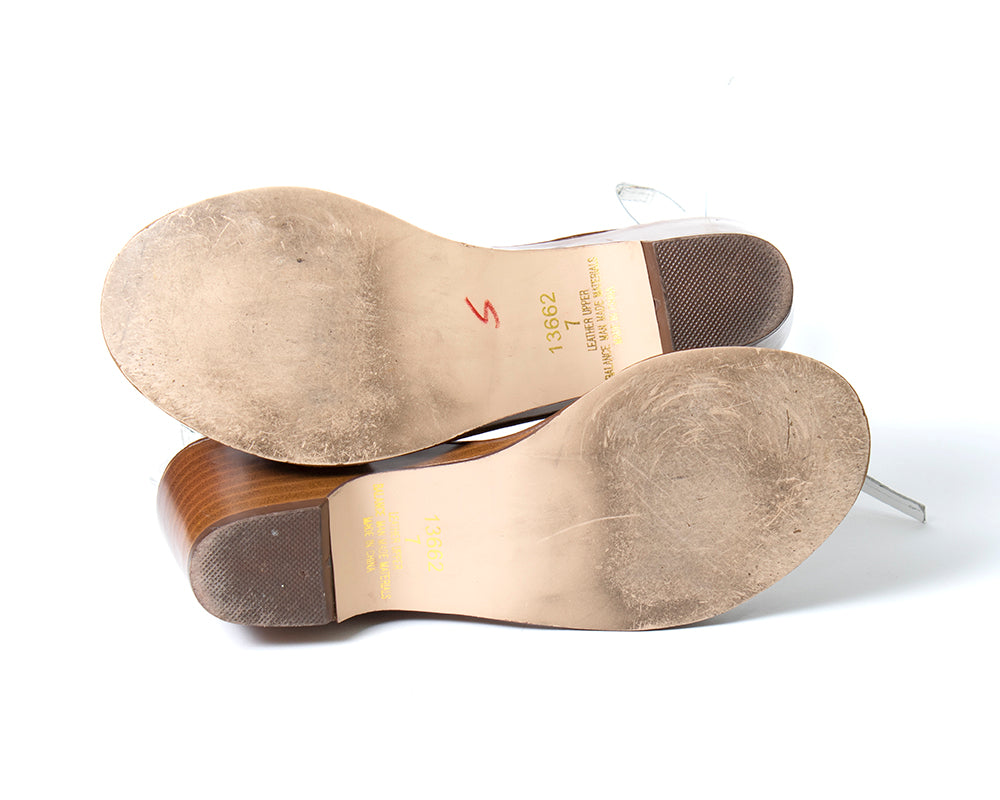 1980s White Leather Lace Up Sandals | US 7