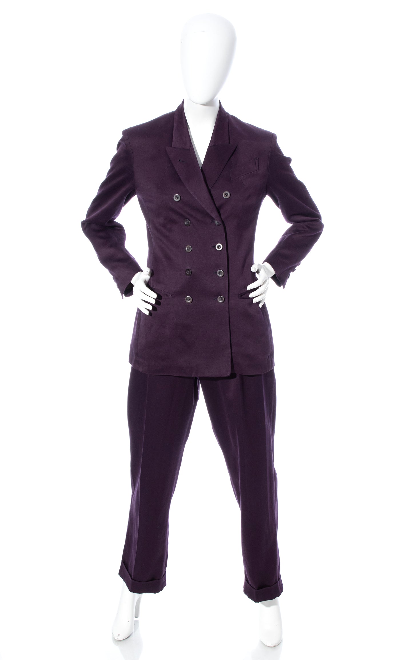 Vintage 90s 1990s JEAN PAUL GAULTIER Femme Purple Blazer Pant Suit BirthdayLifeVintage