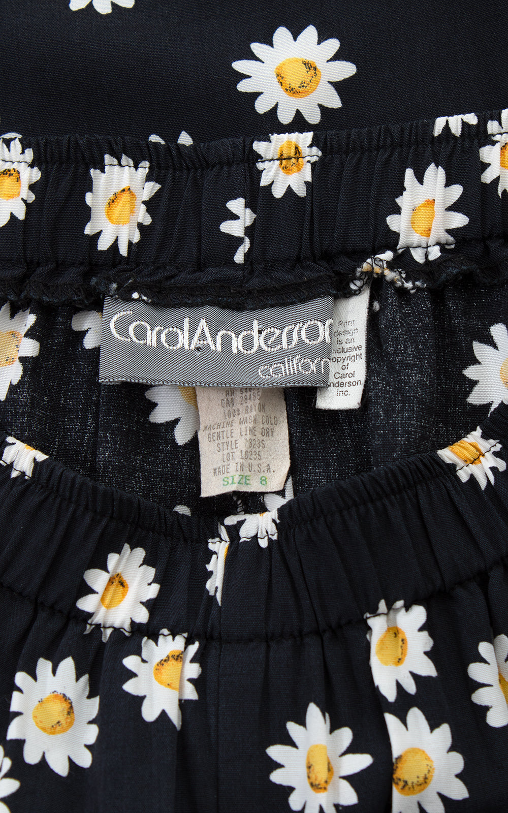 1990s Carol Anderson Daisy Print Rayon Pants BirthdayLifeVintage
