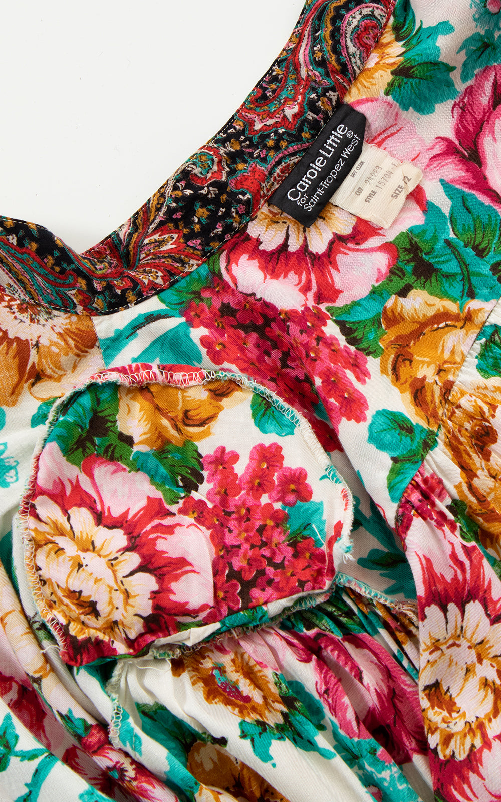 1980s Carole Little Floral Rayon Blouse BirthdayLifeVintage
