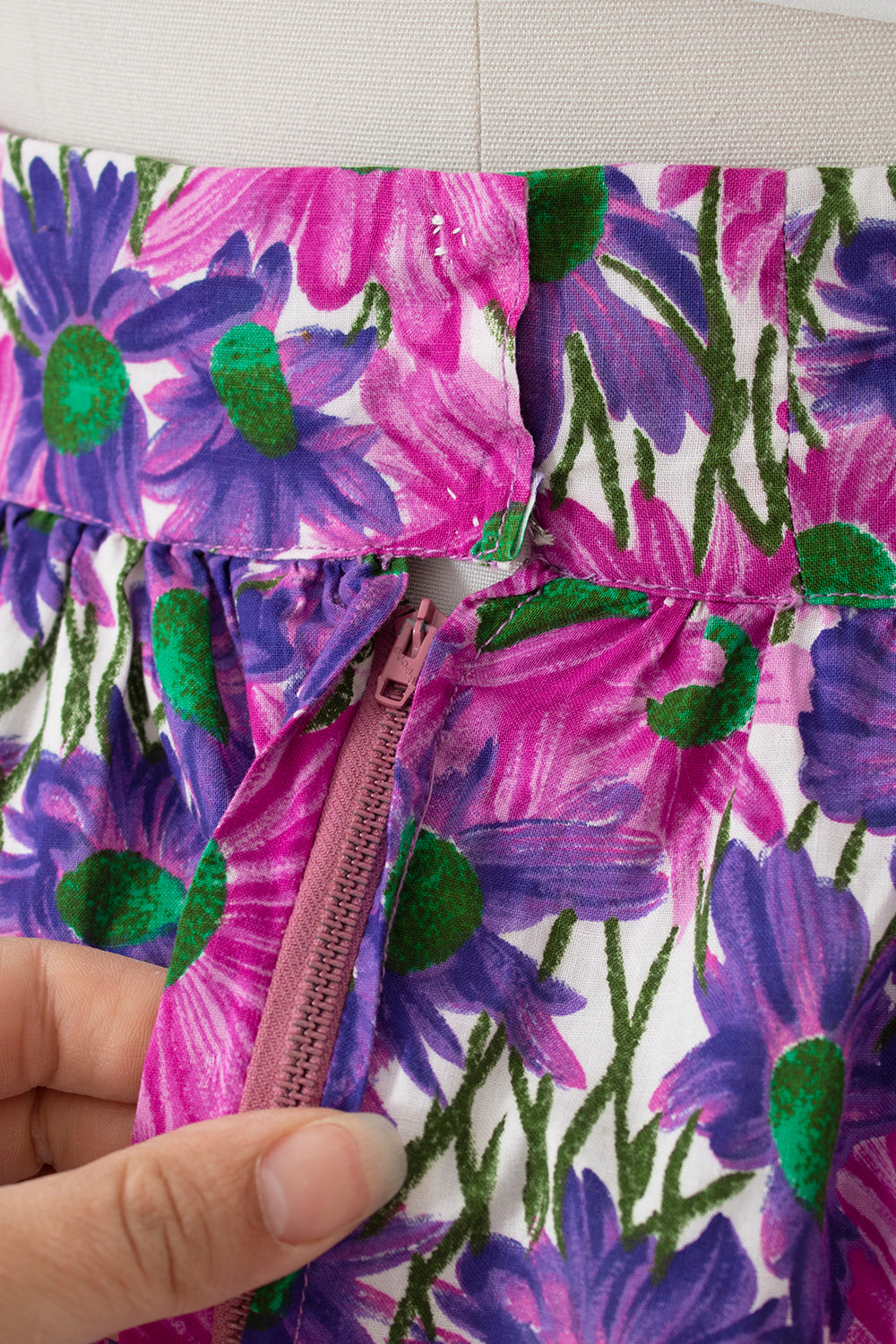 1980s does 1950s Floral Cotton Skirt BirthdayLifeVintage