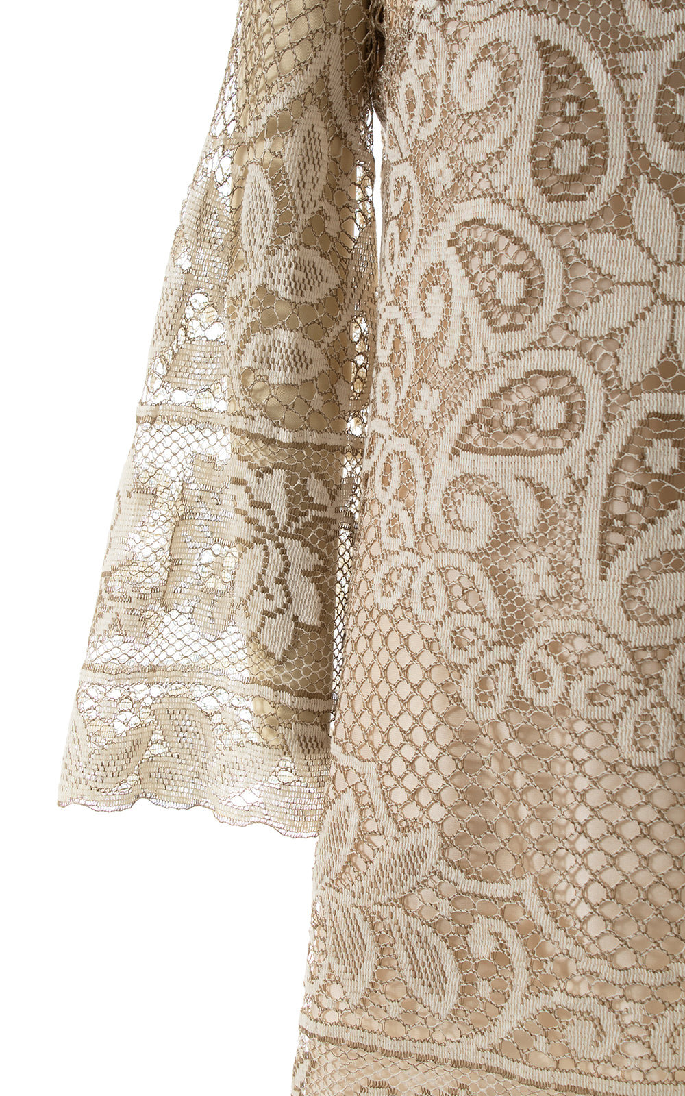1960s Lace Bell Sleeve Mini Dress | x-small/small