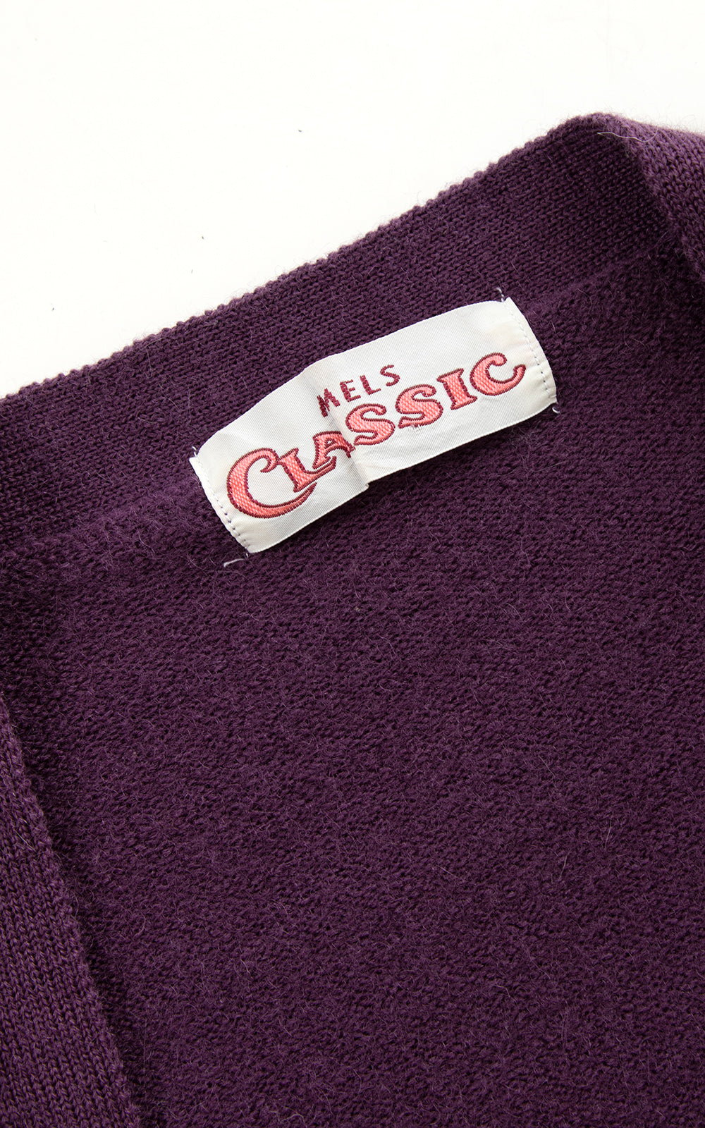 1980s Eggplant Purple Wool Cardigan | x-small/small