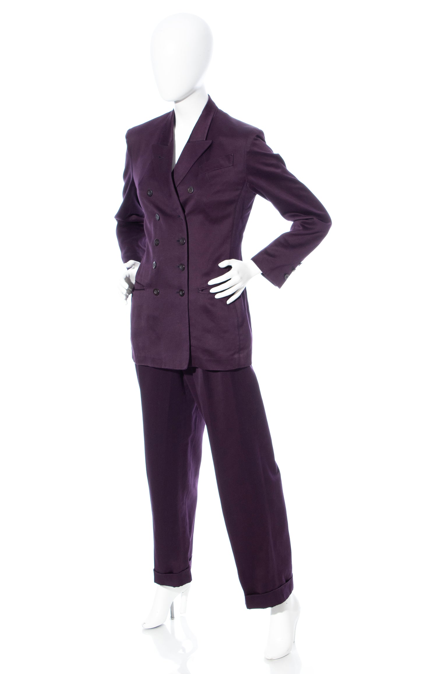 Vintage 90s 1990s JEAN PAUL GAULTIER Femme Purple Blazer Pant Suit BirthdayLifeVintage