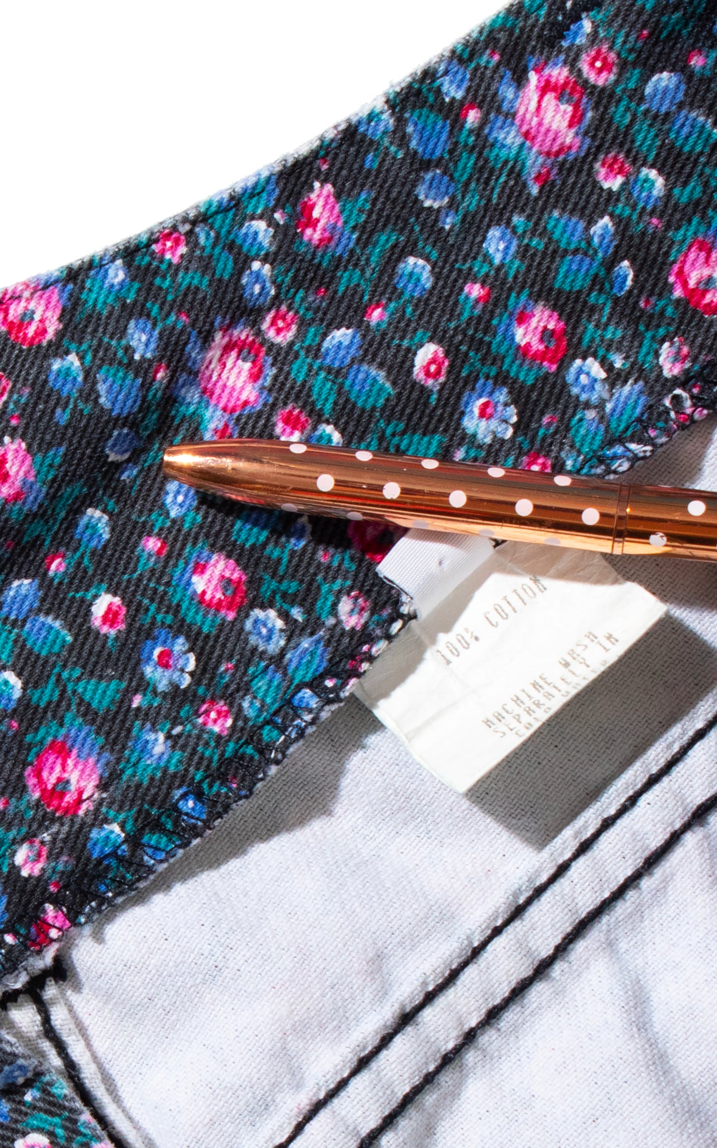 Vintage 90s 1990s Floral Denim Jacket & Jeans Set Paris Blues BirthdayLifeVintage