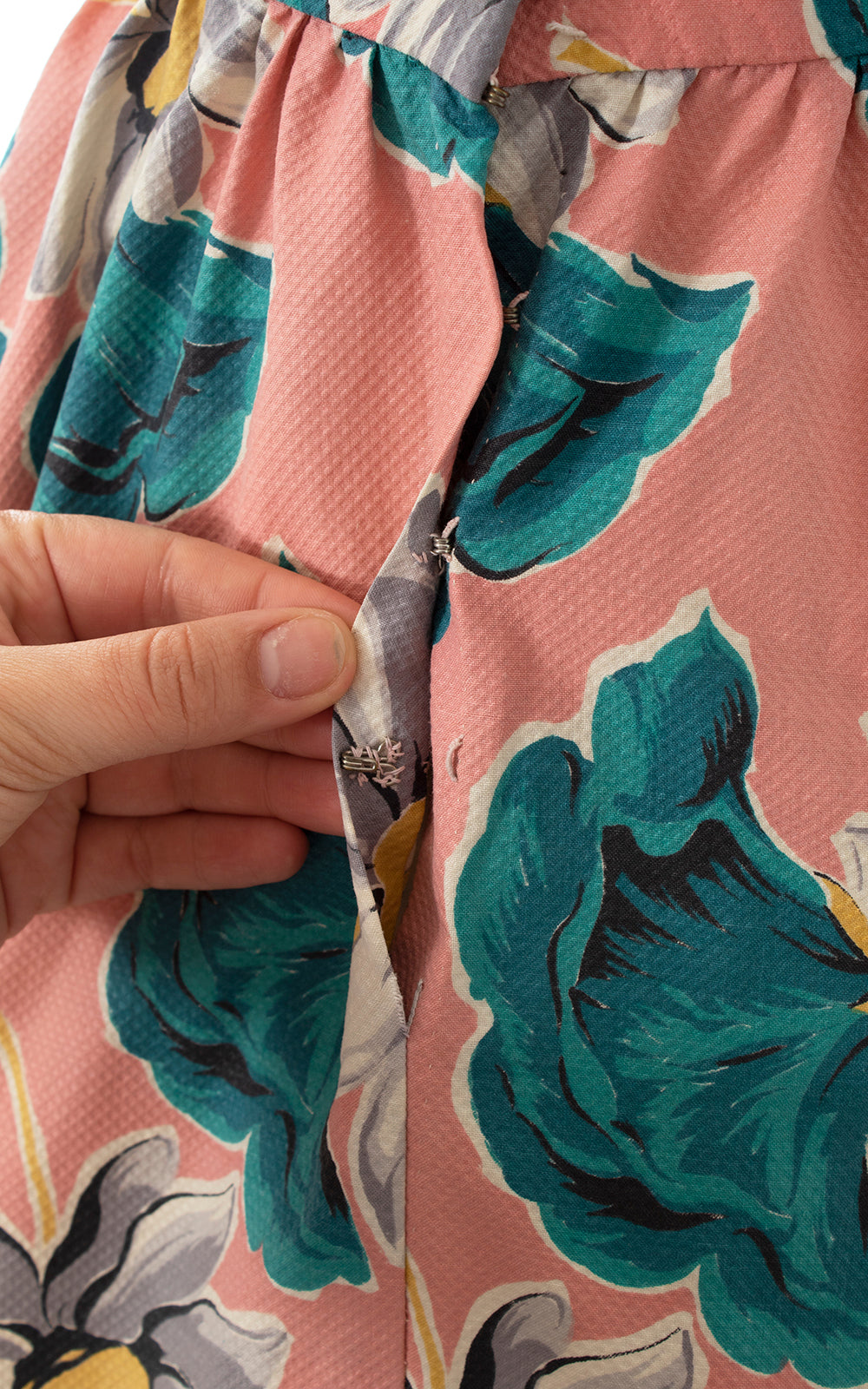 1940s Floral Cotton Skirt | x-small