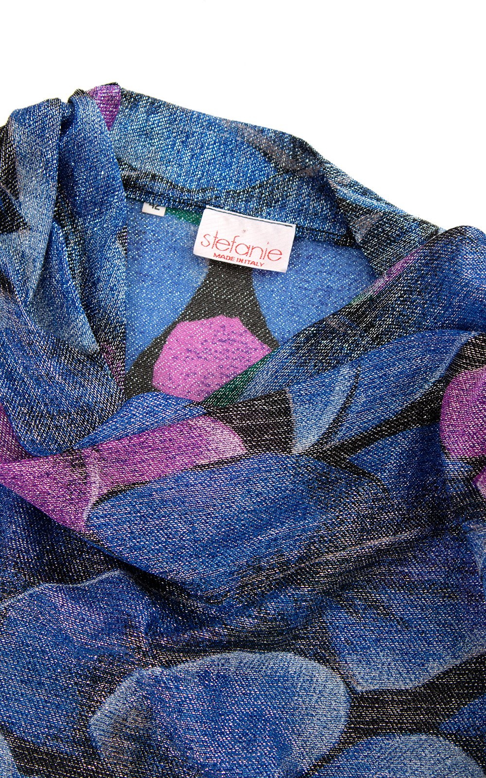 1980s Metallic Floral Wide Sleeve Blouse | medium/large