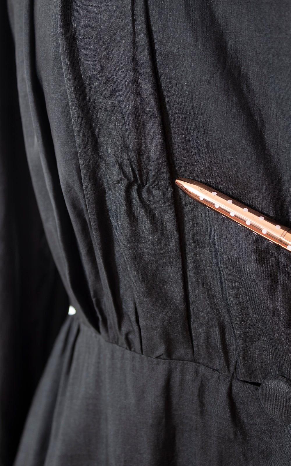 1980s ALBERT NIPON Black Silk Belted Coat | small