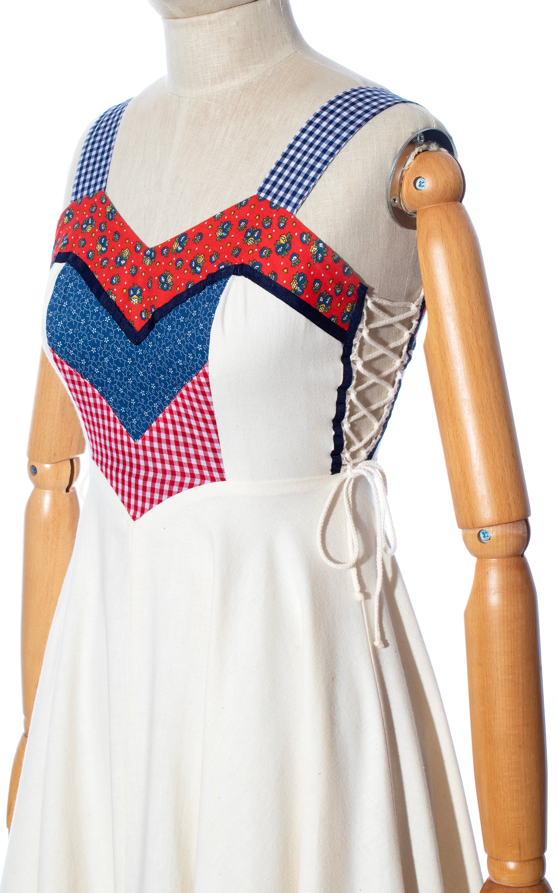 Vintage 70 1970s GUNNE SAX Patchwork Circle Skirt Maxi Dress Sundress Birthday Life Vintage