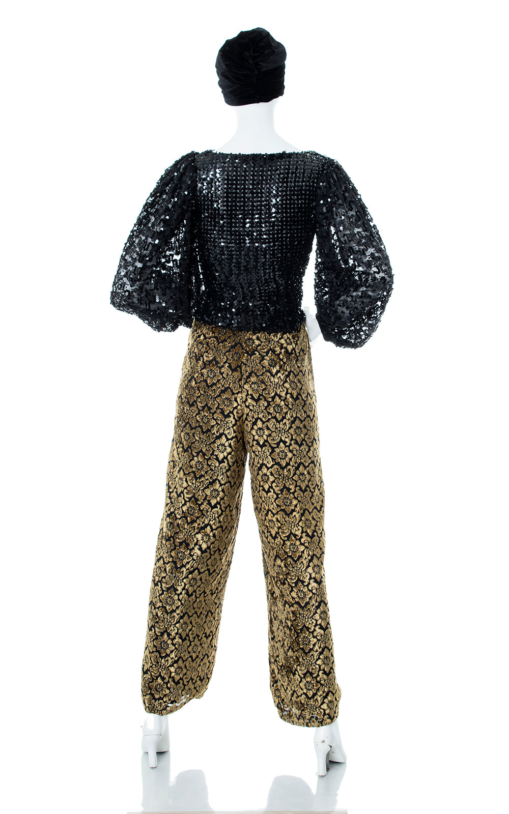 Vintage 1970s 70s 1980s 80s Black Sequin & Angora Balloon Sleeve Top Birthday Life Vintage