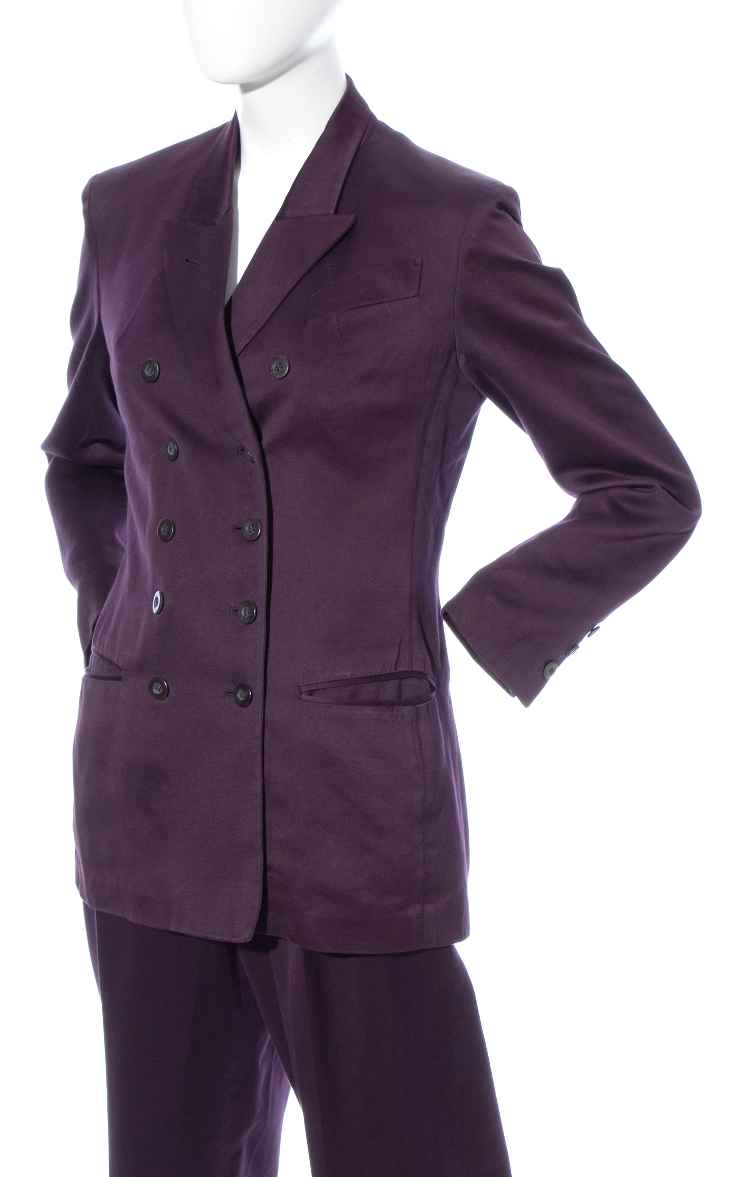 Vintage 90s 1990s JEAN PAUL GAULTIER Femme Purple Blazer Pant Suit BirthdayLifeVintage