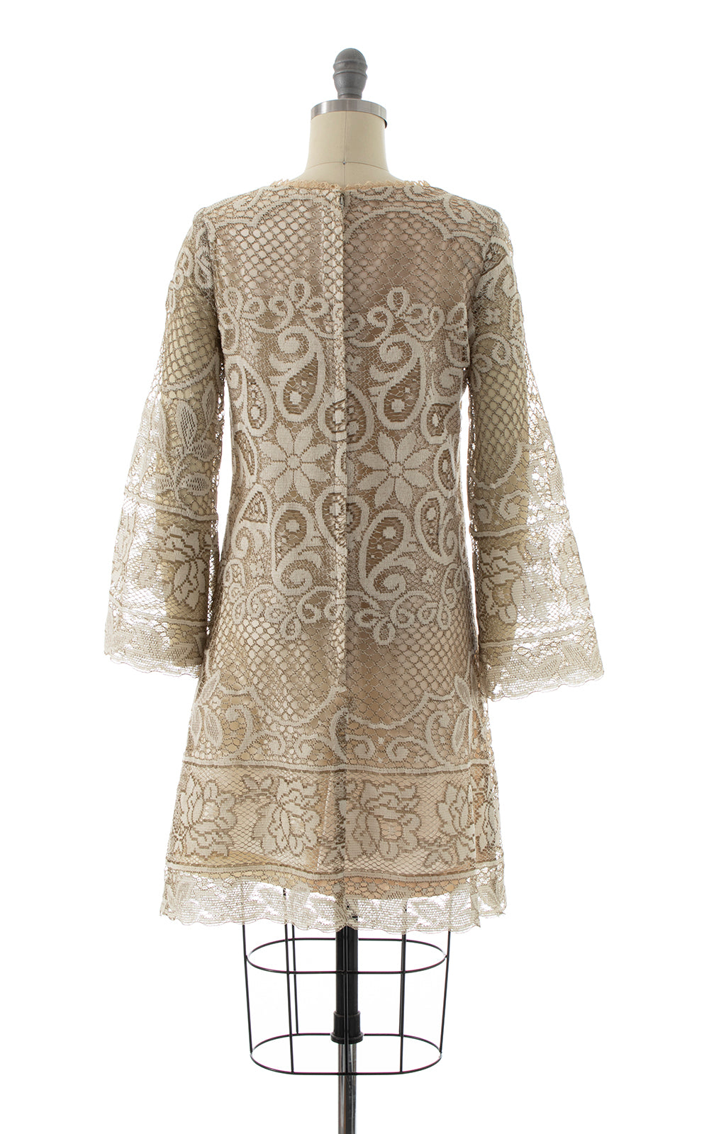 1960s Lace Bell Sleeve Mini Dress | x-small/small