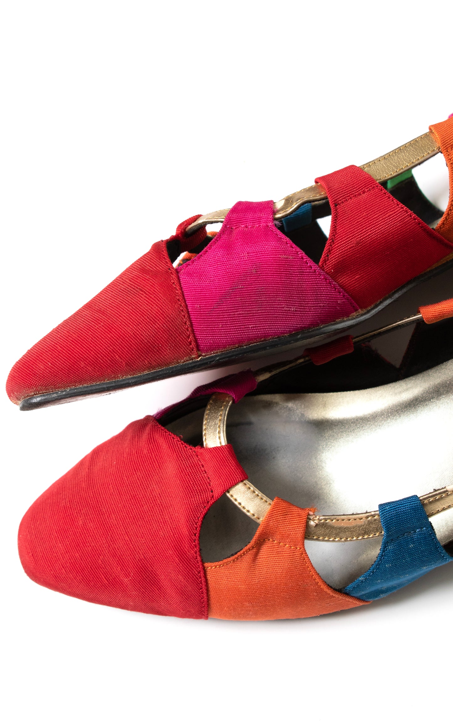 1980s Rainbow Cutout Heels | size US 7